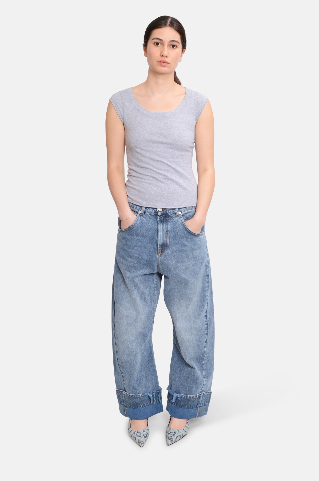 Kayla T-Shirt Grey Melange-2