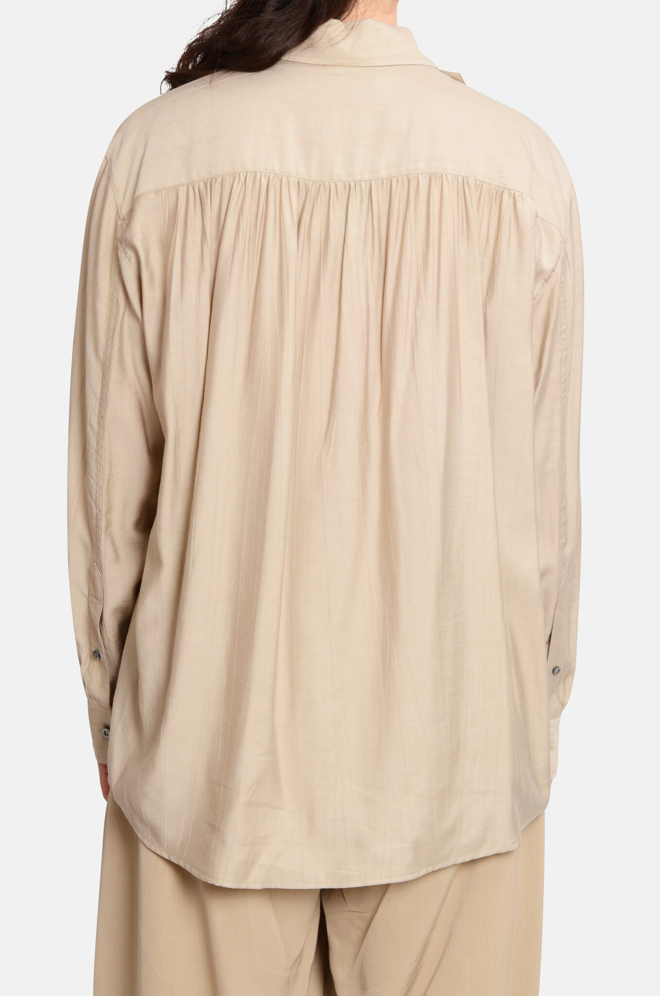 Minimal Basic Shirt in Sand Beige-4