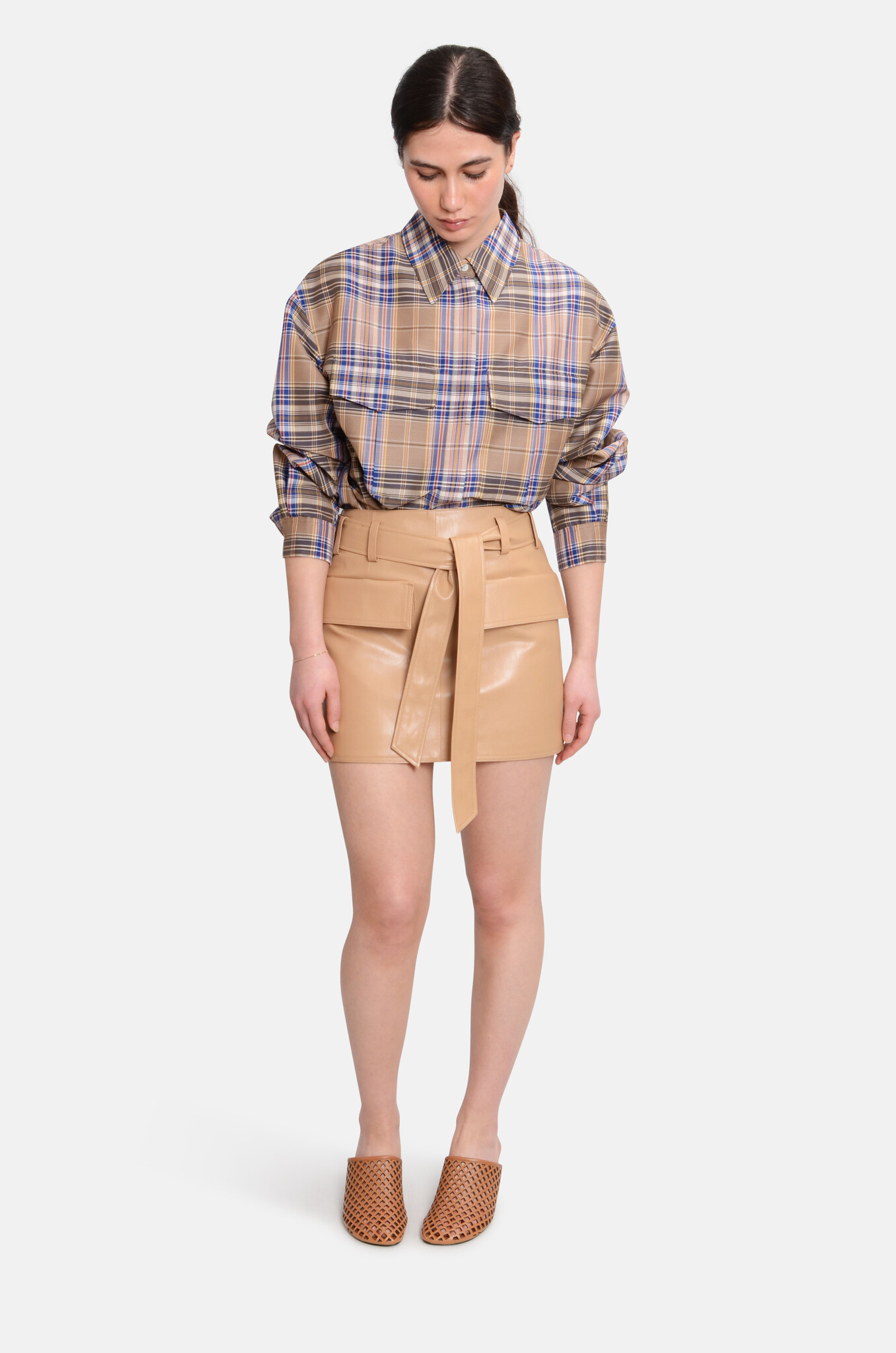 Check Shirt Beige-2