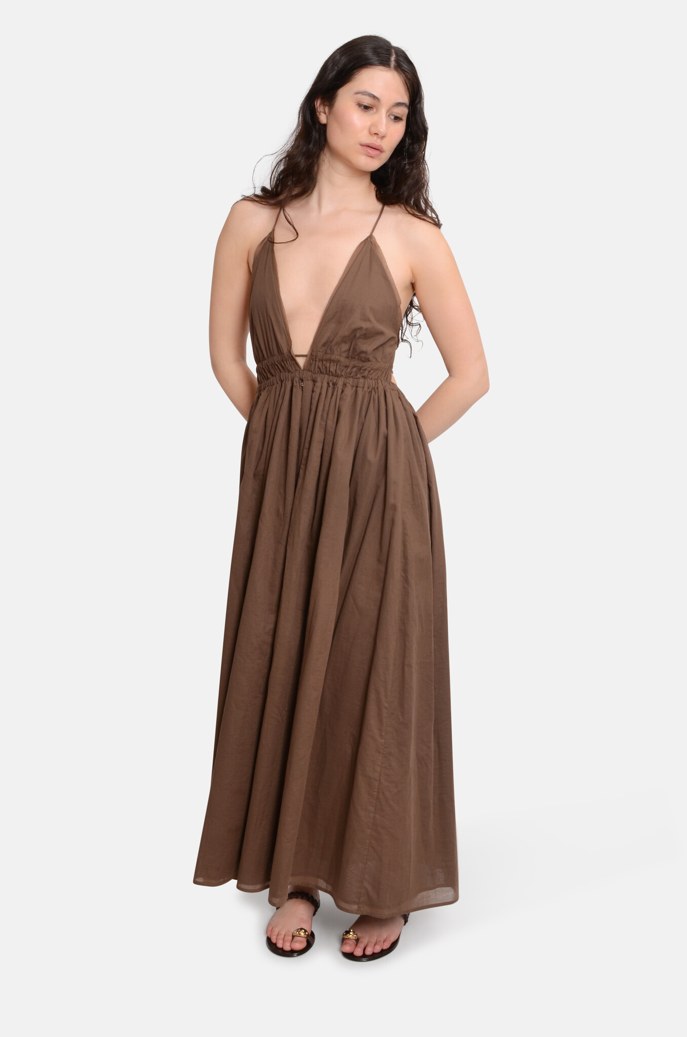 Open Back Summer Dress Cioccolata-2