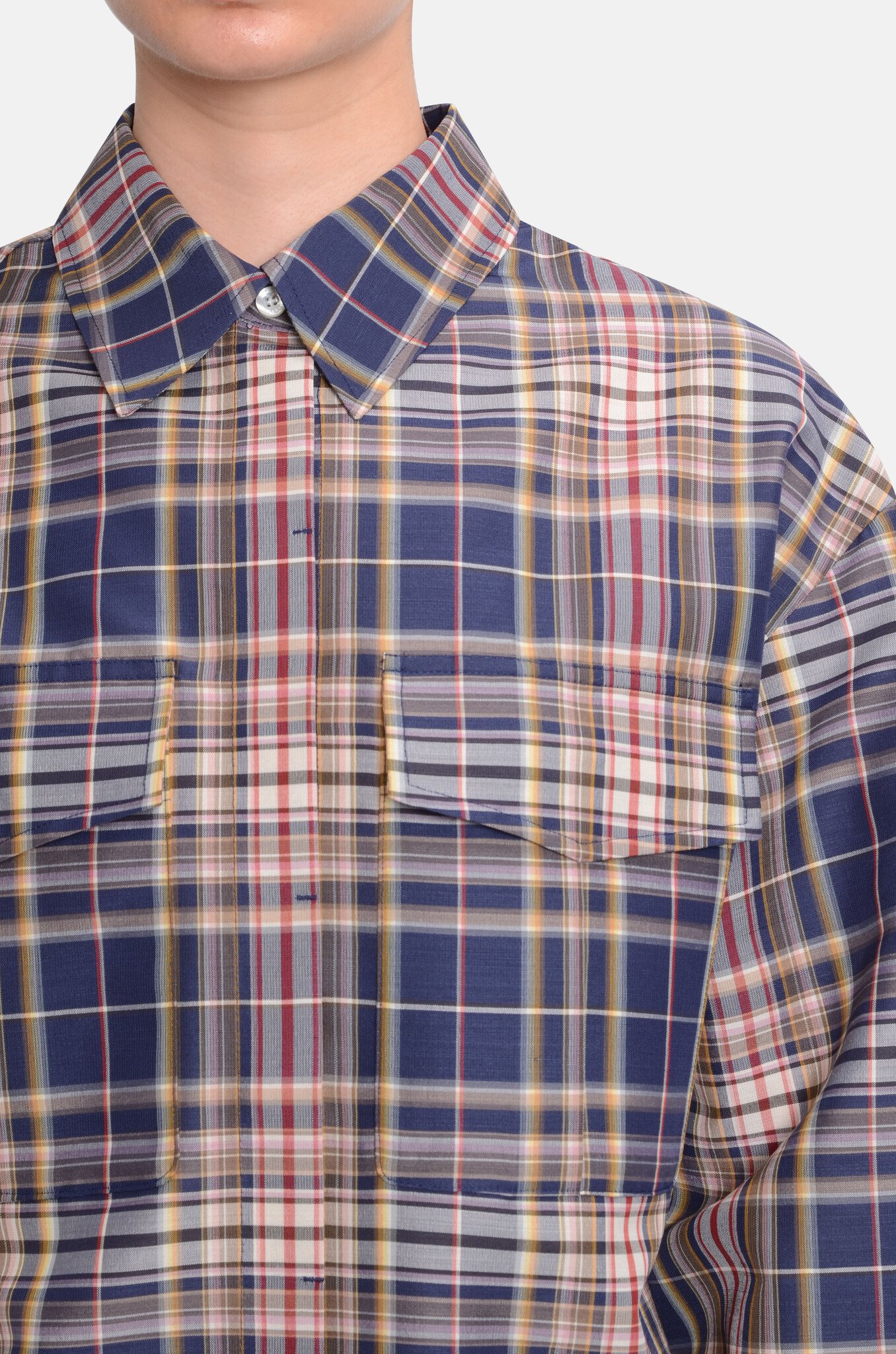 Check Shirt Indigo-5
