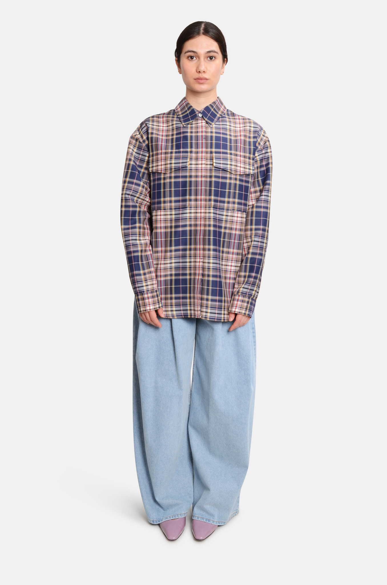 Check Shirt Indigo-6