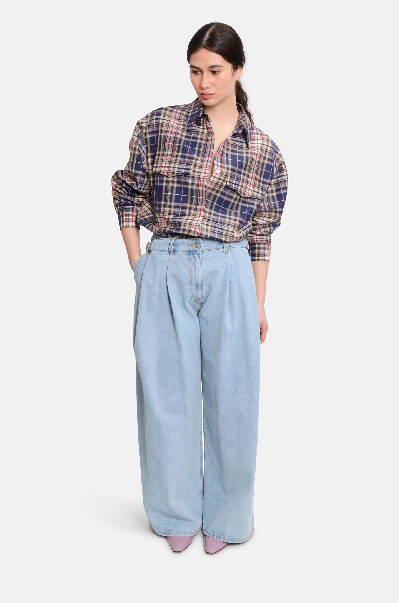 Check Shirt Indigo-2