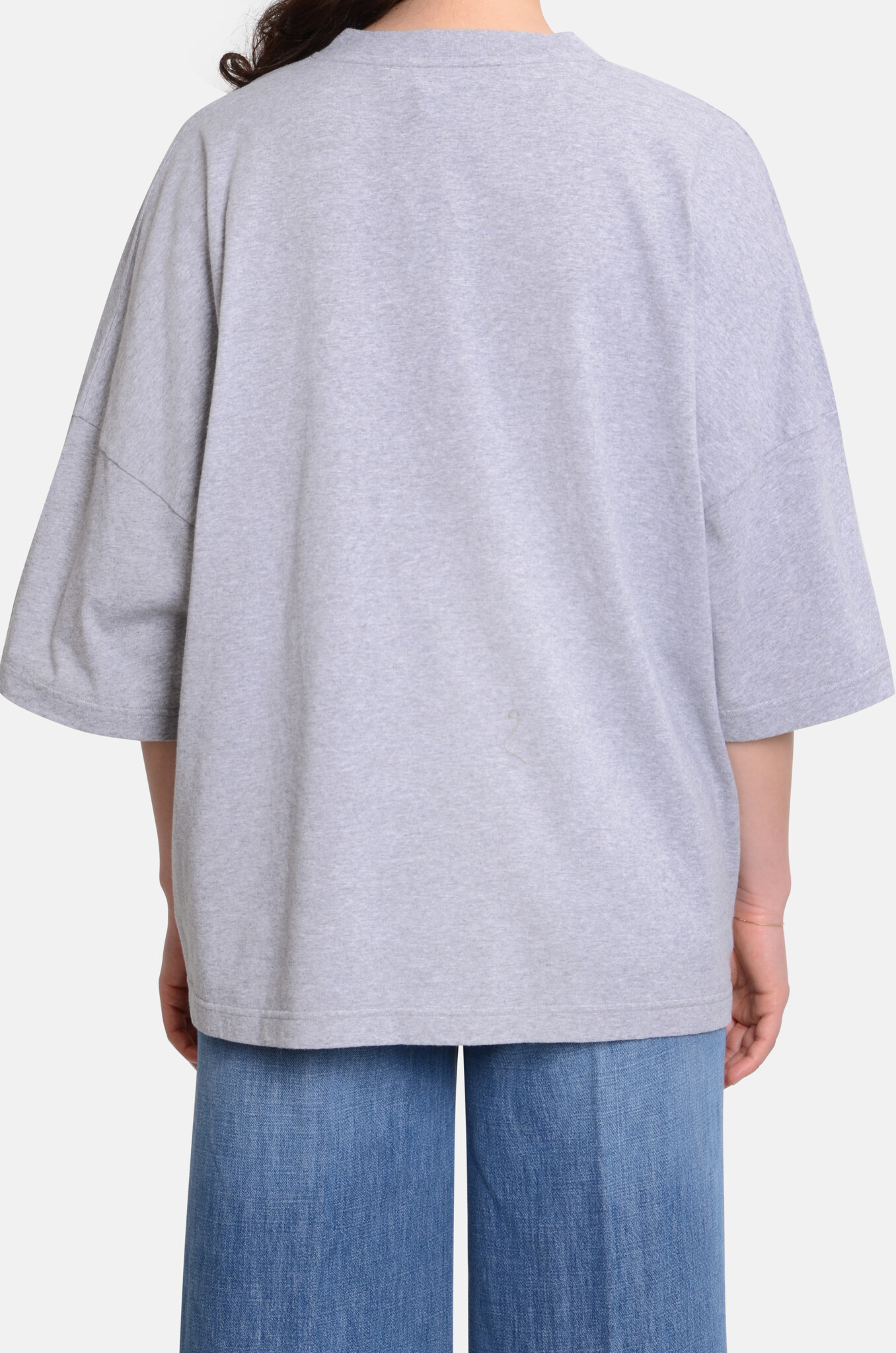 Harlow V-Neck T-Shirt Grey Melange-4