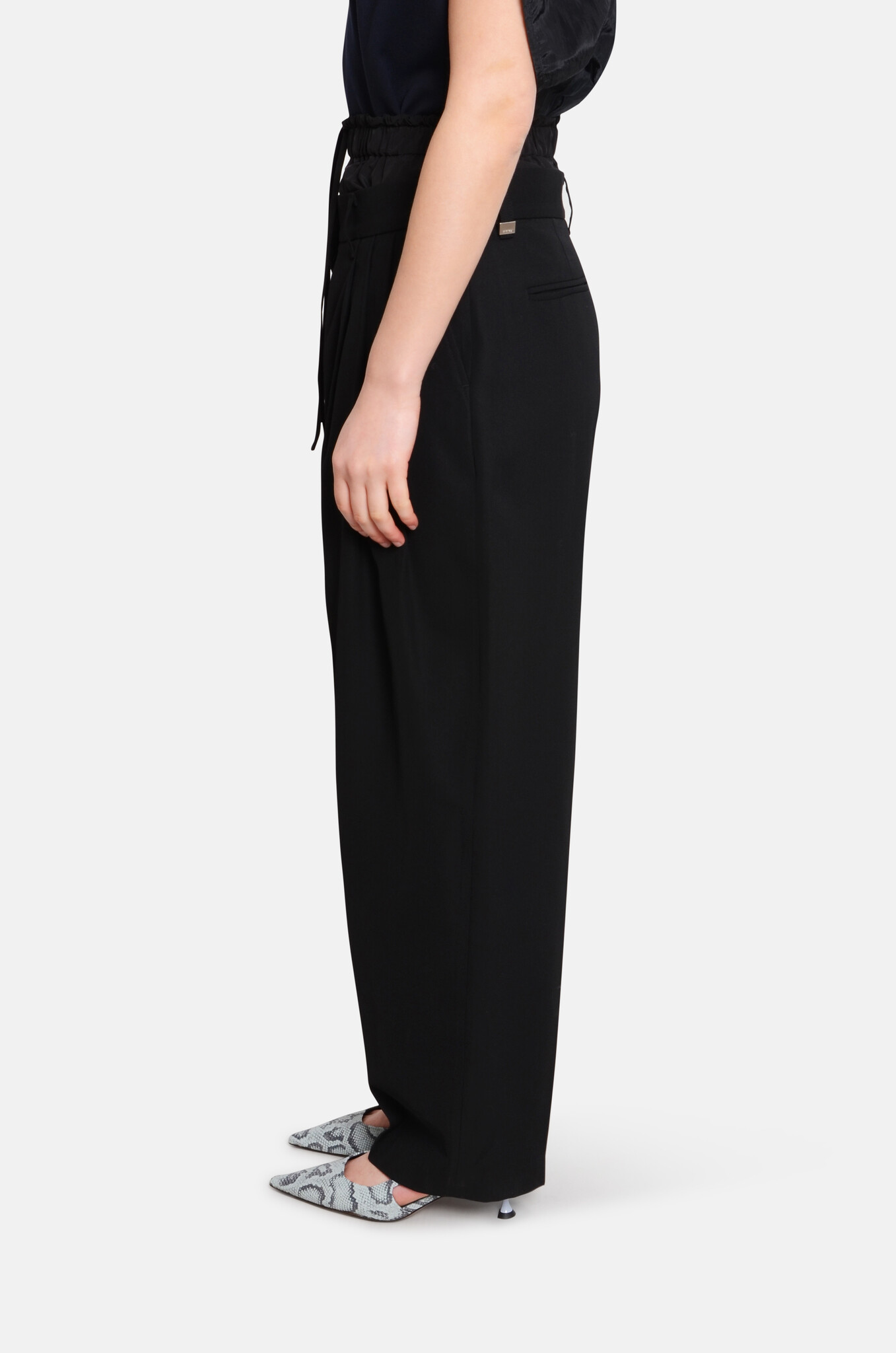 Waist Combo Pants Black-3