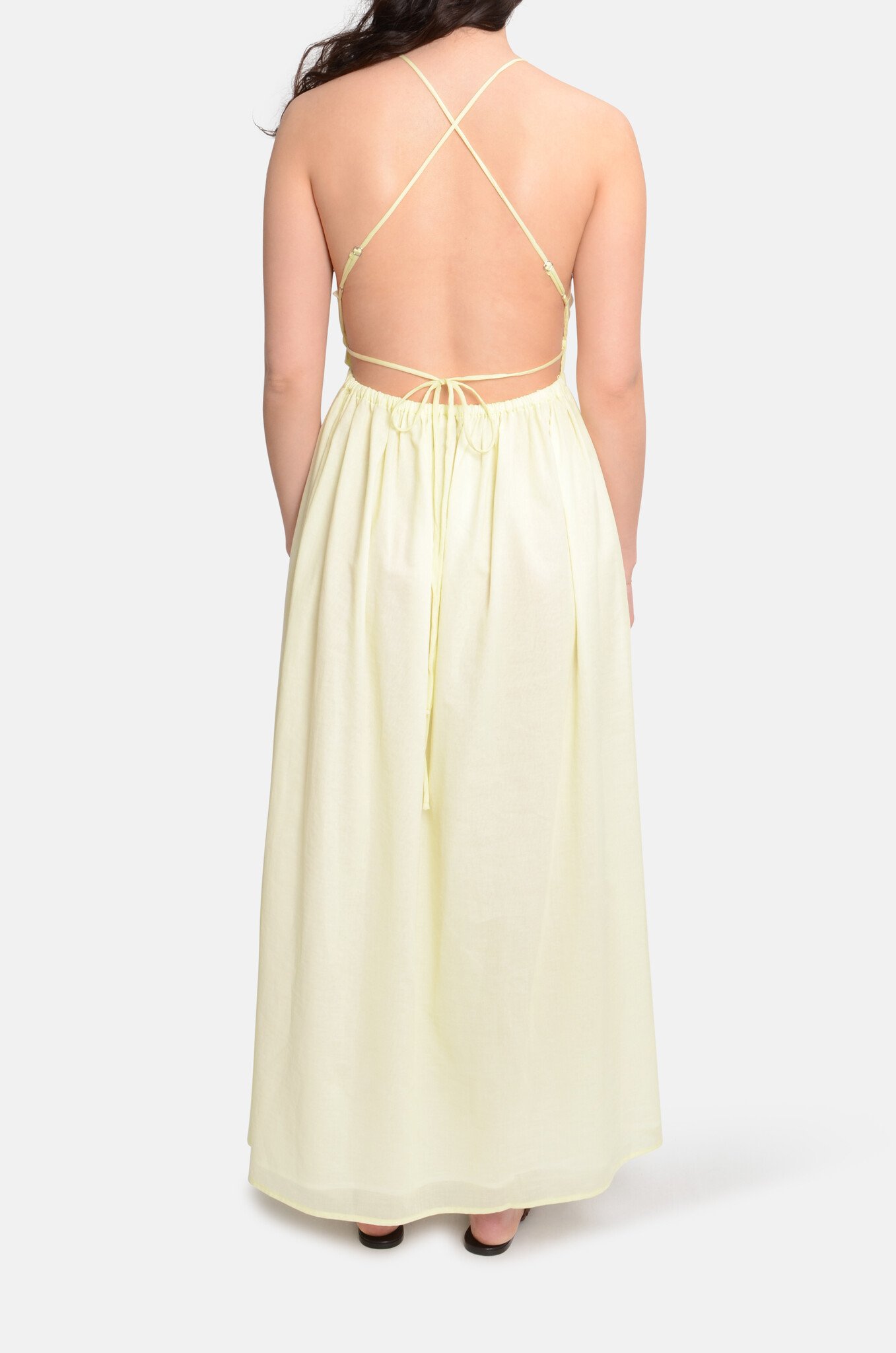 Open Back Summer Dress Lemon-4