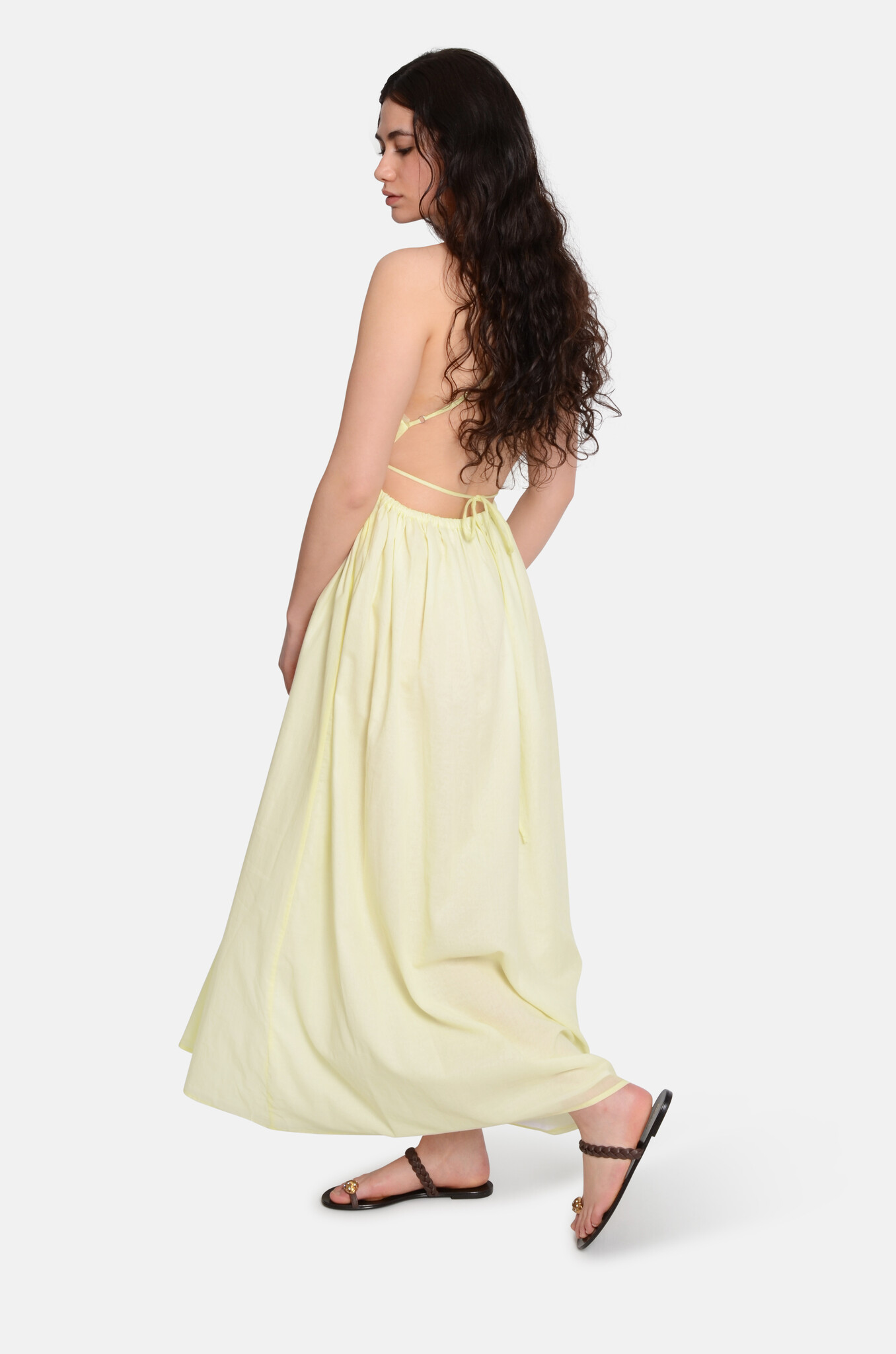 Open Back Summer Dress Lemon-5