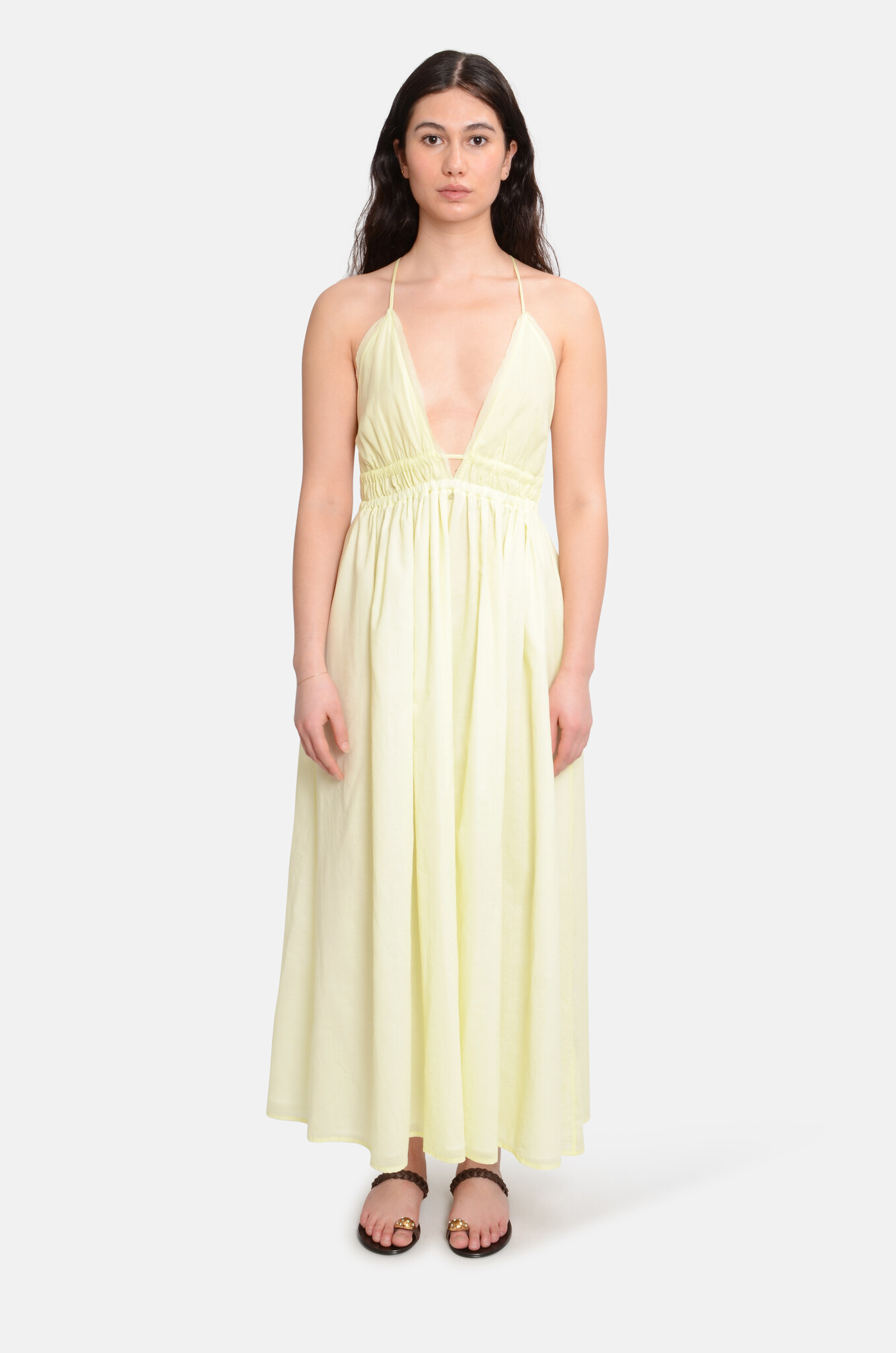 Open Back Summer Dress Lemon-1