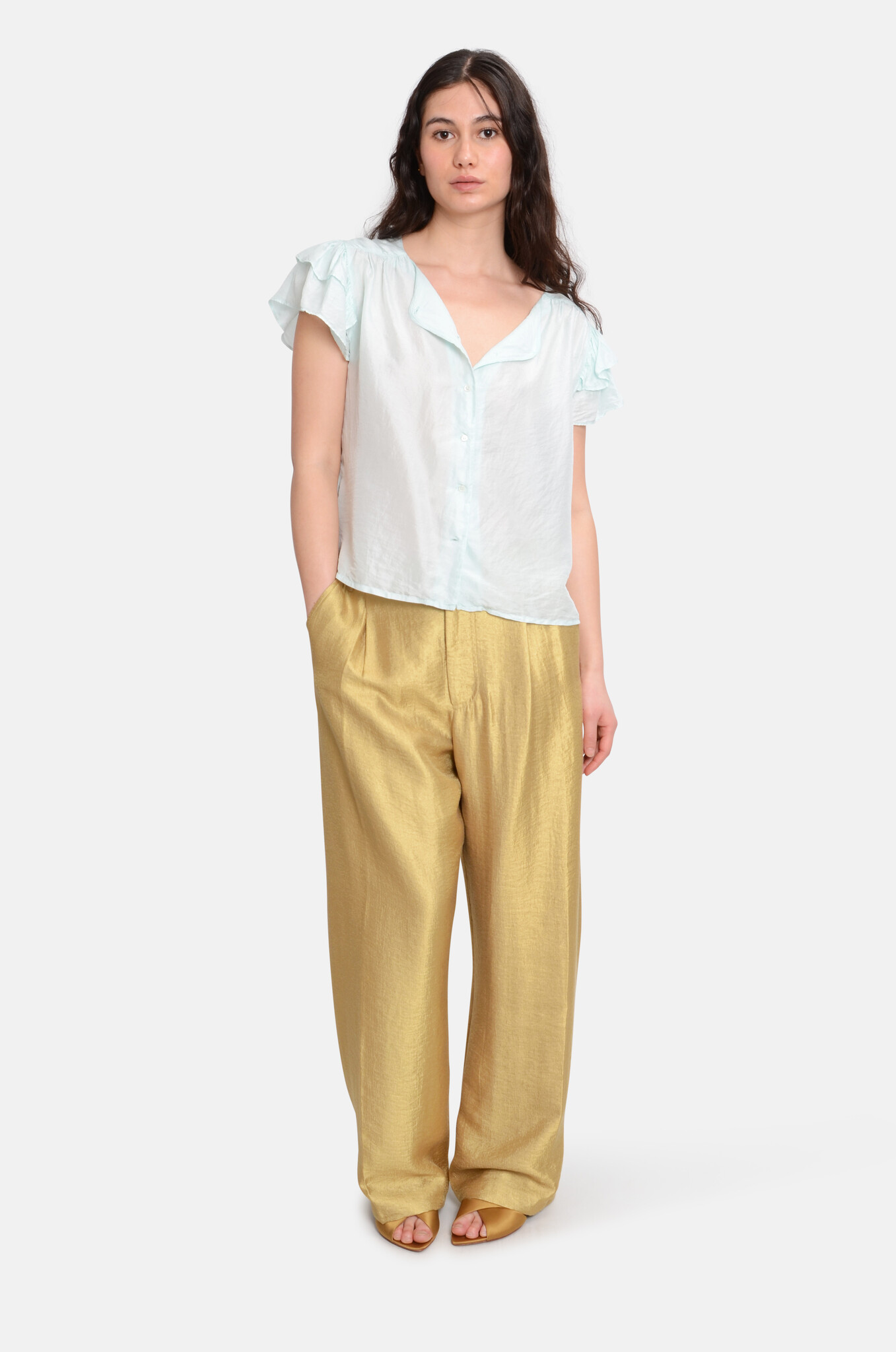 Romantic Shirt Water Green-2