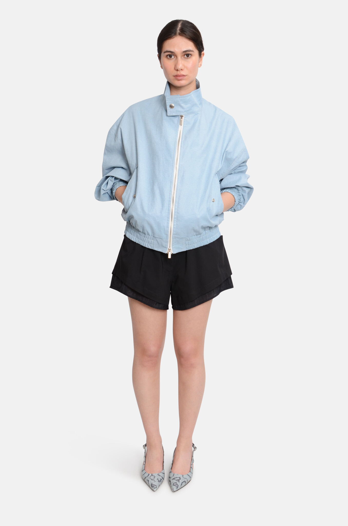 Micro Layered Shorts in Black-7