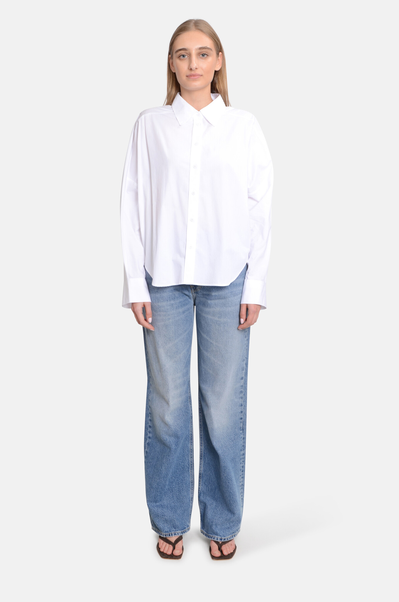 Gathered Shirt White-5