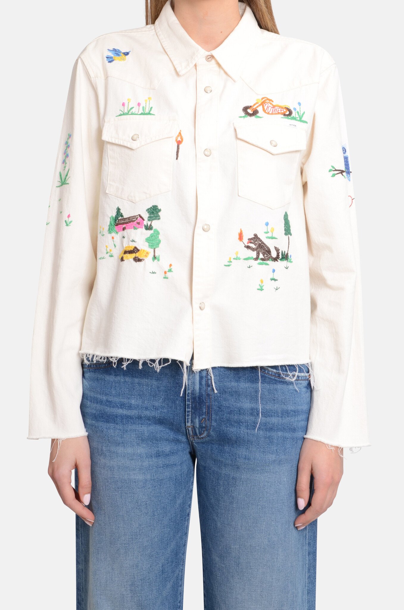 The Super Exs Crop Fray Shirt in Fired Up-1