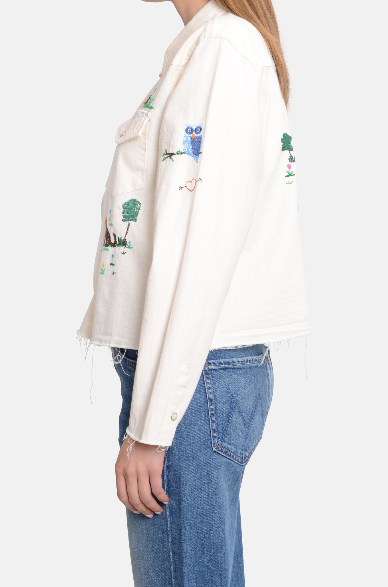 The Super Exs Crop Fray Shirt in Fired Up-3