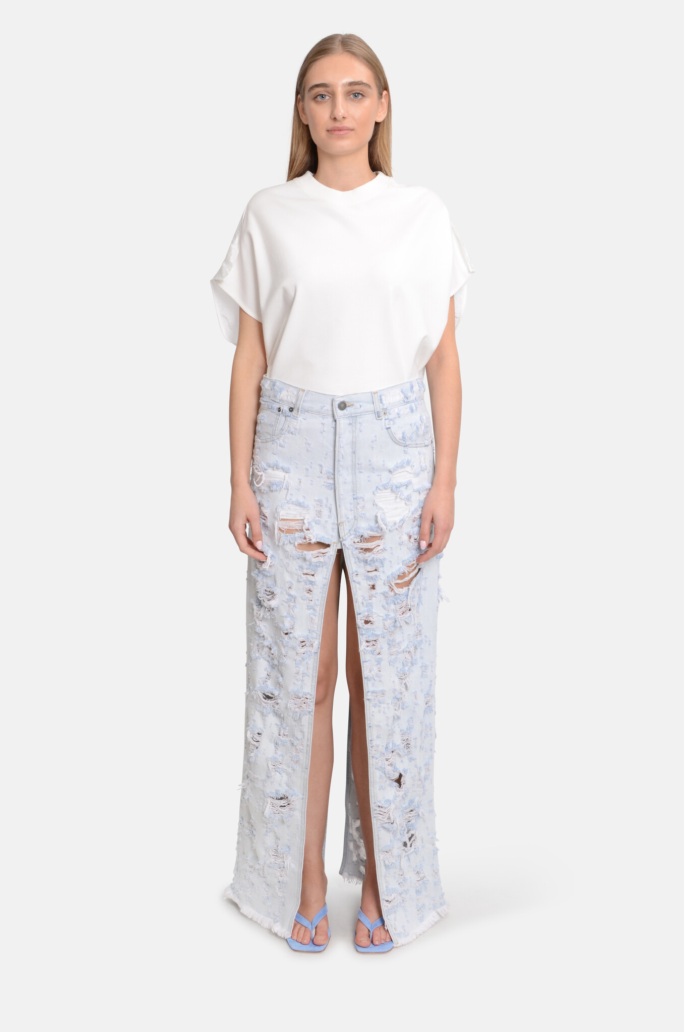 Gana Denim Skirt in Light Blue-5