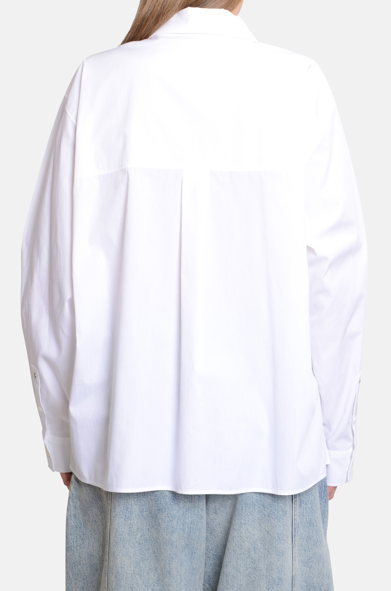 Assymetric shirt in Multi White-4