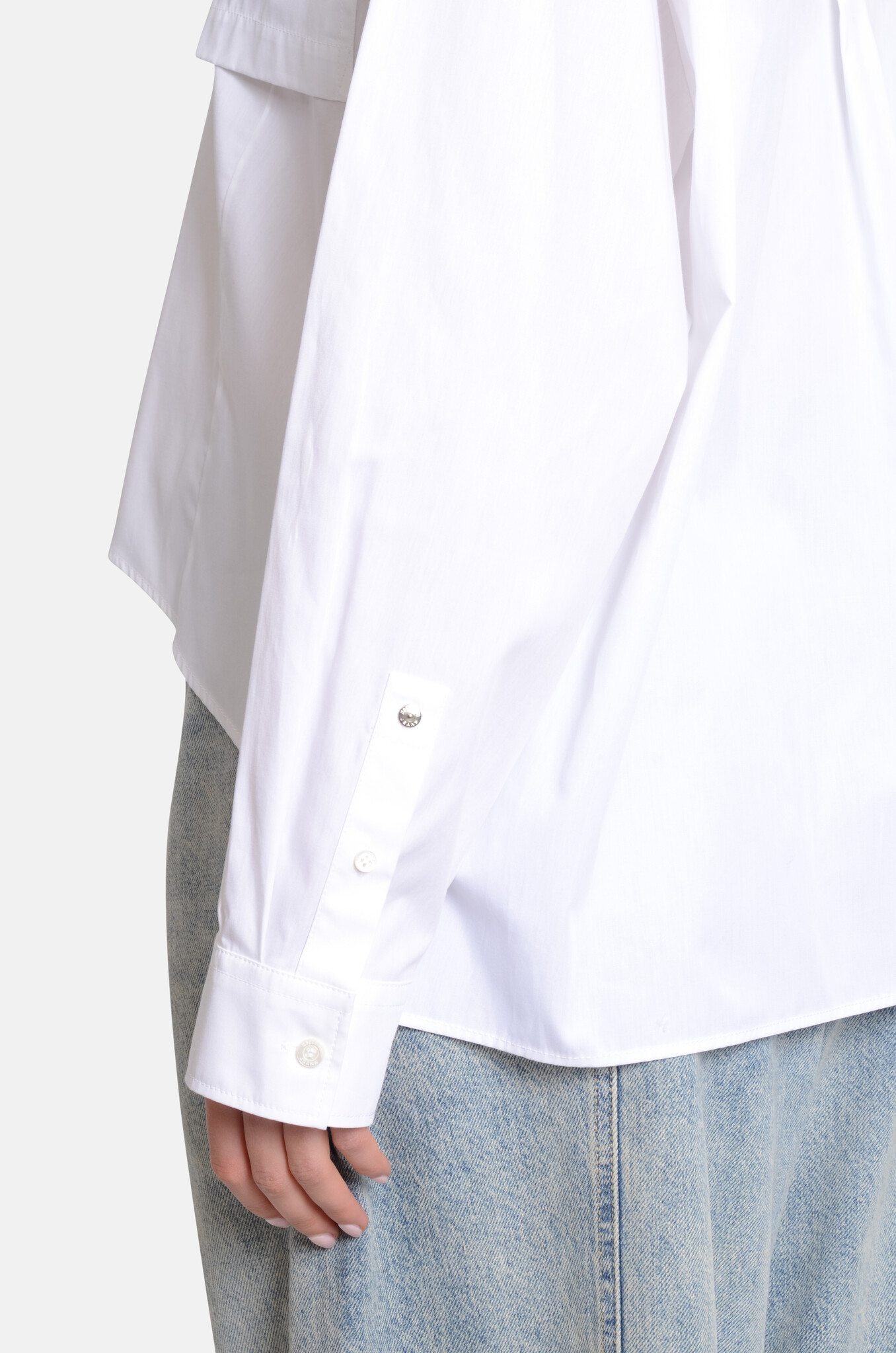 Assymetric shirt in Multi White-6