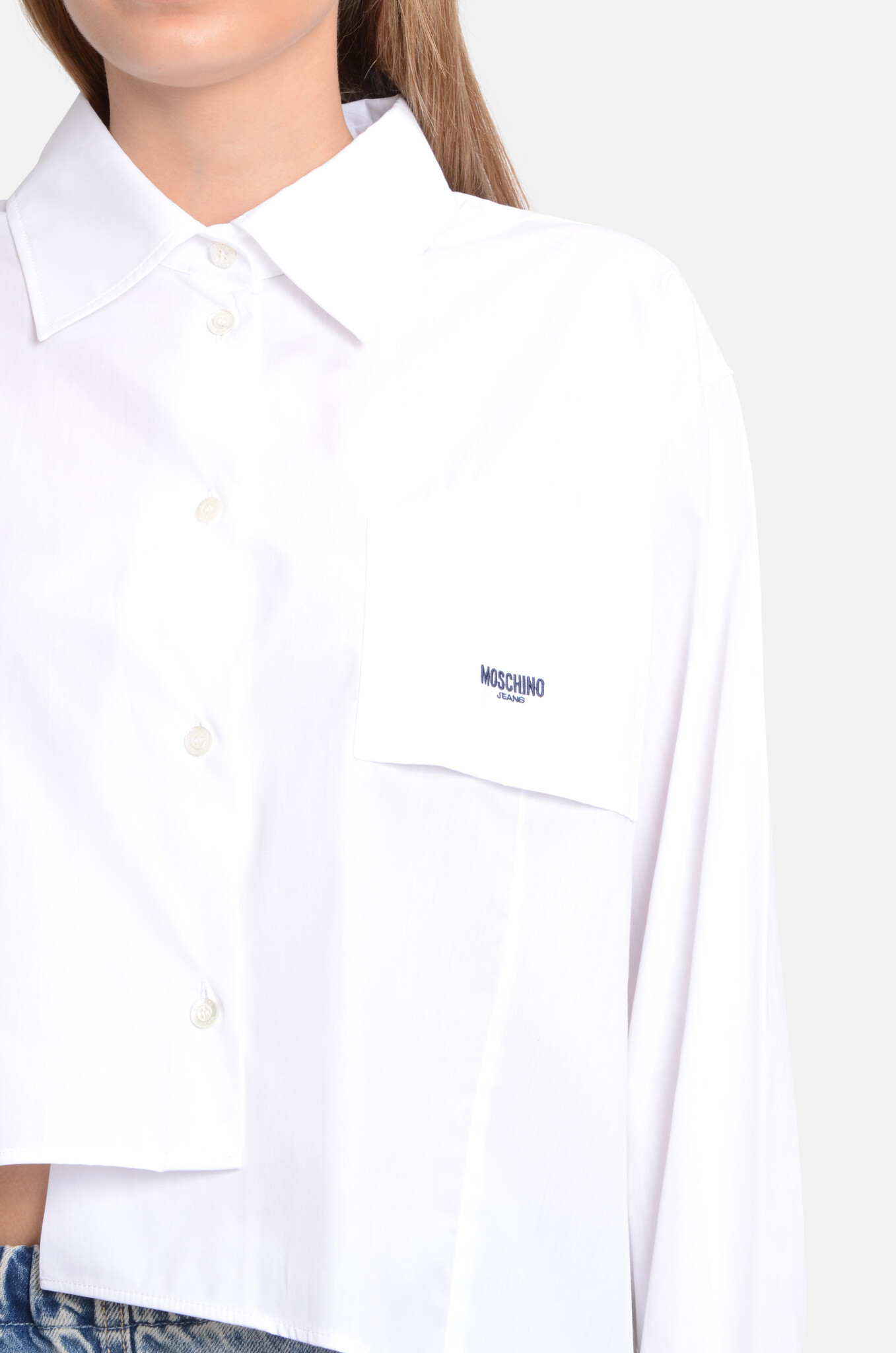 Assymetric shirt in Multi White-7
