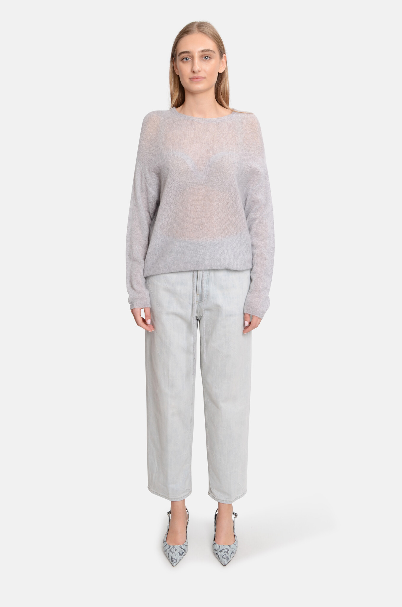 Marsha Cashmere in Light Heather Grey-6