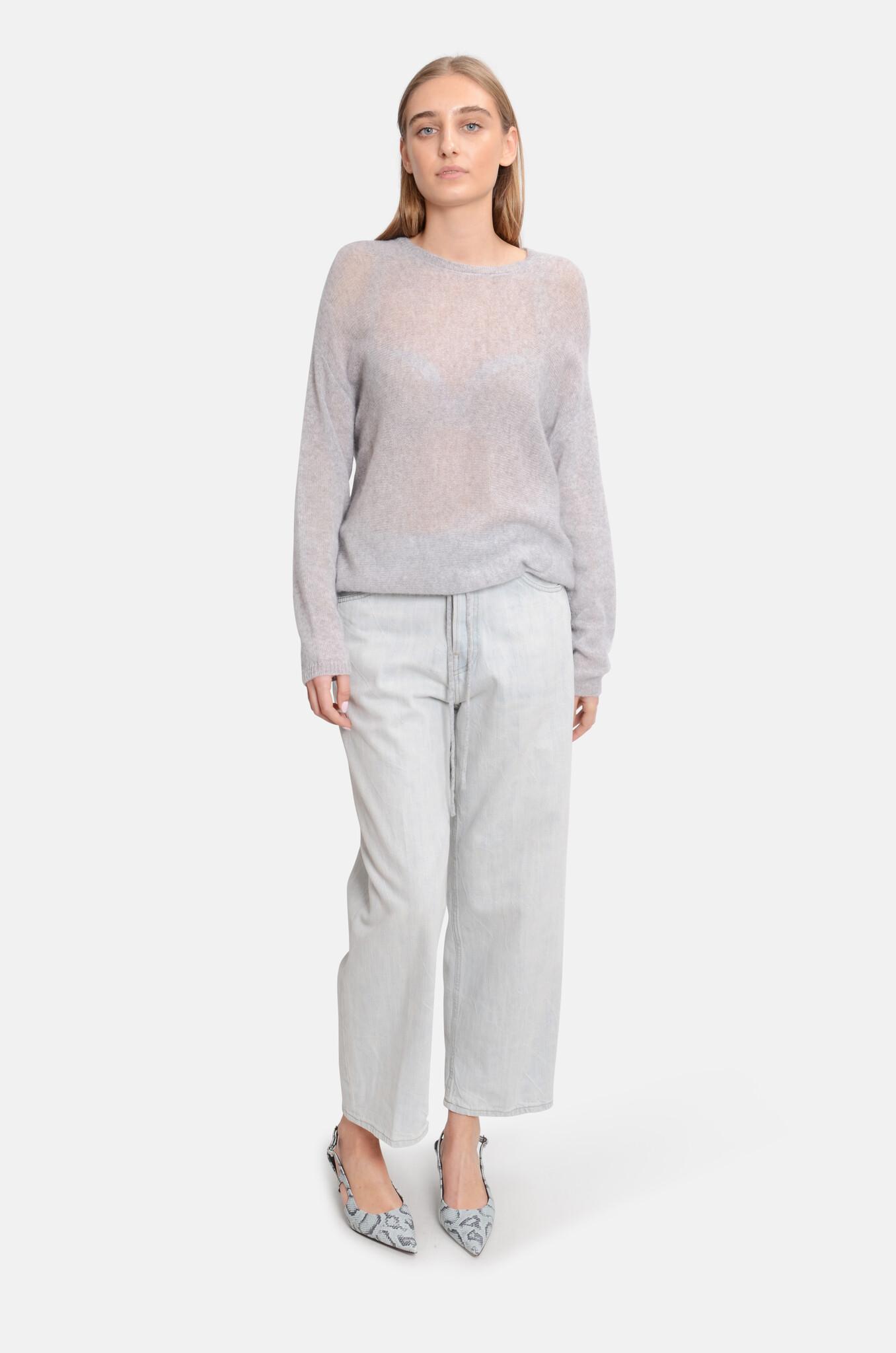 Marsha Cashmere in Light Heather Grey-5