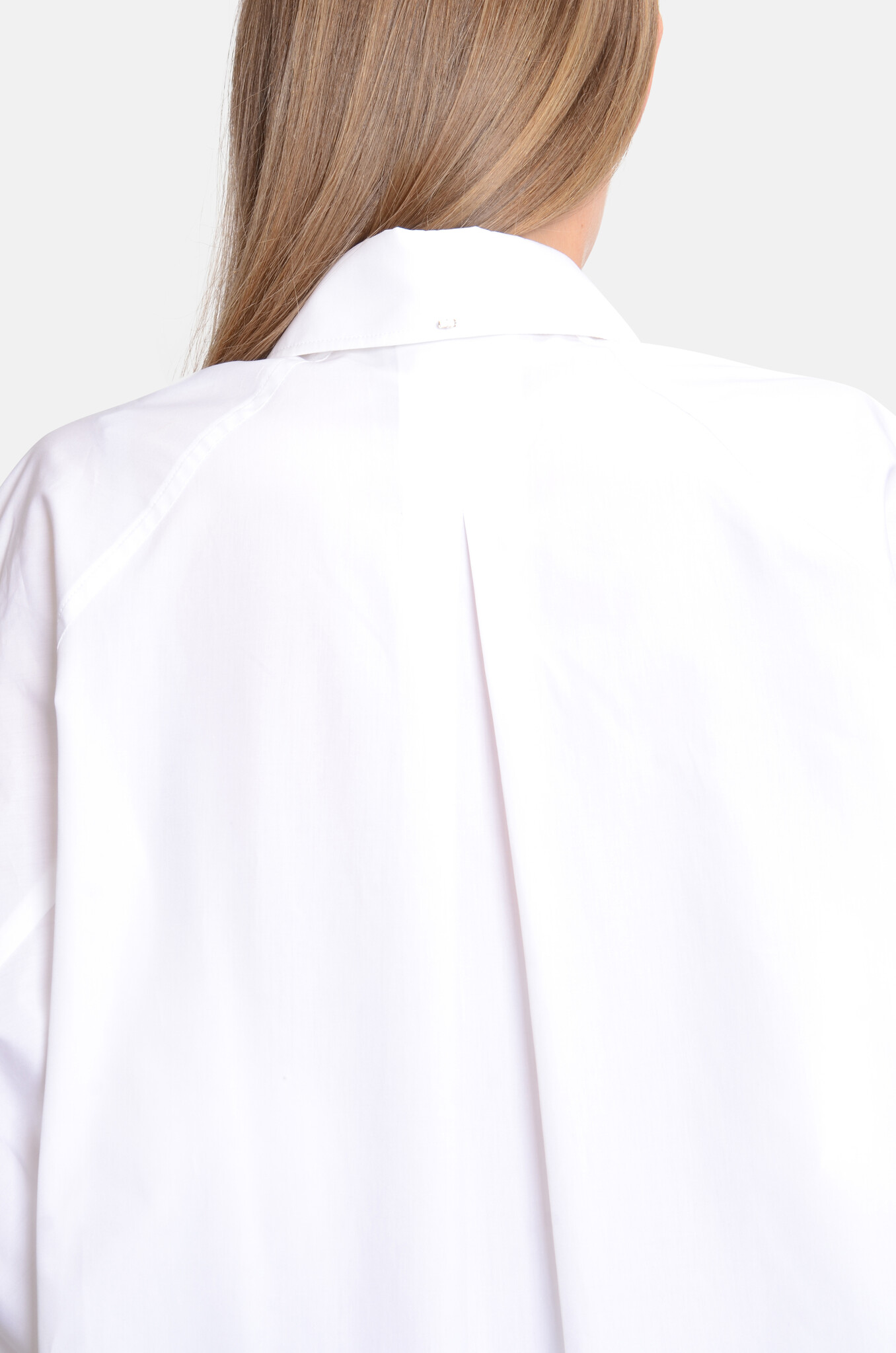 Ovest Oversized Cotton Poplin Shirt White-5