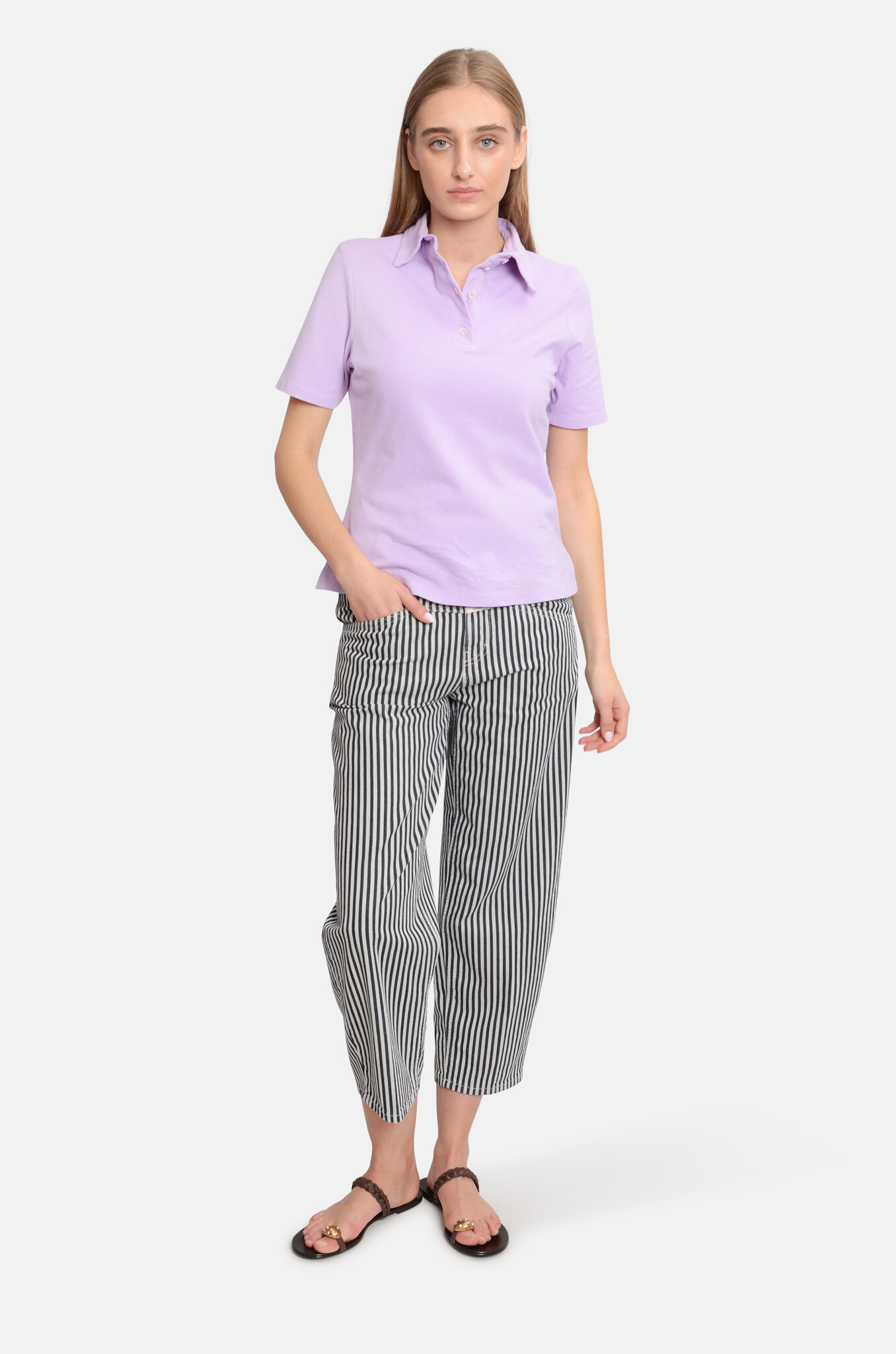 Ecole Piqué Polo in Light Purple-2