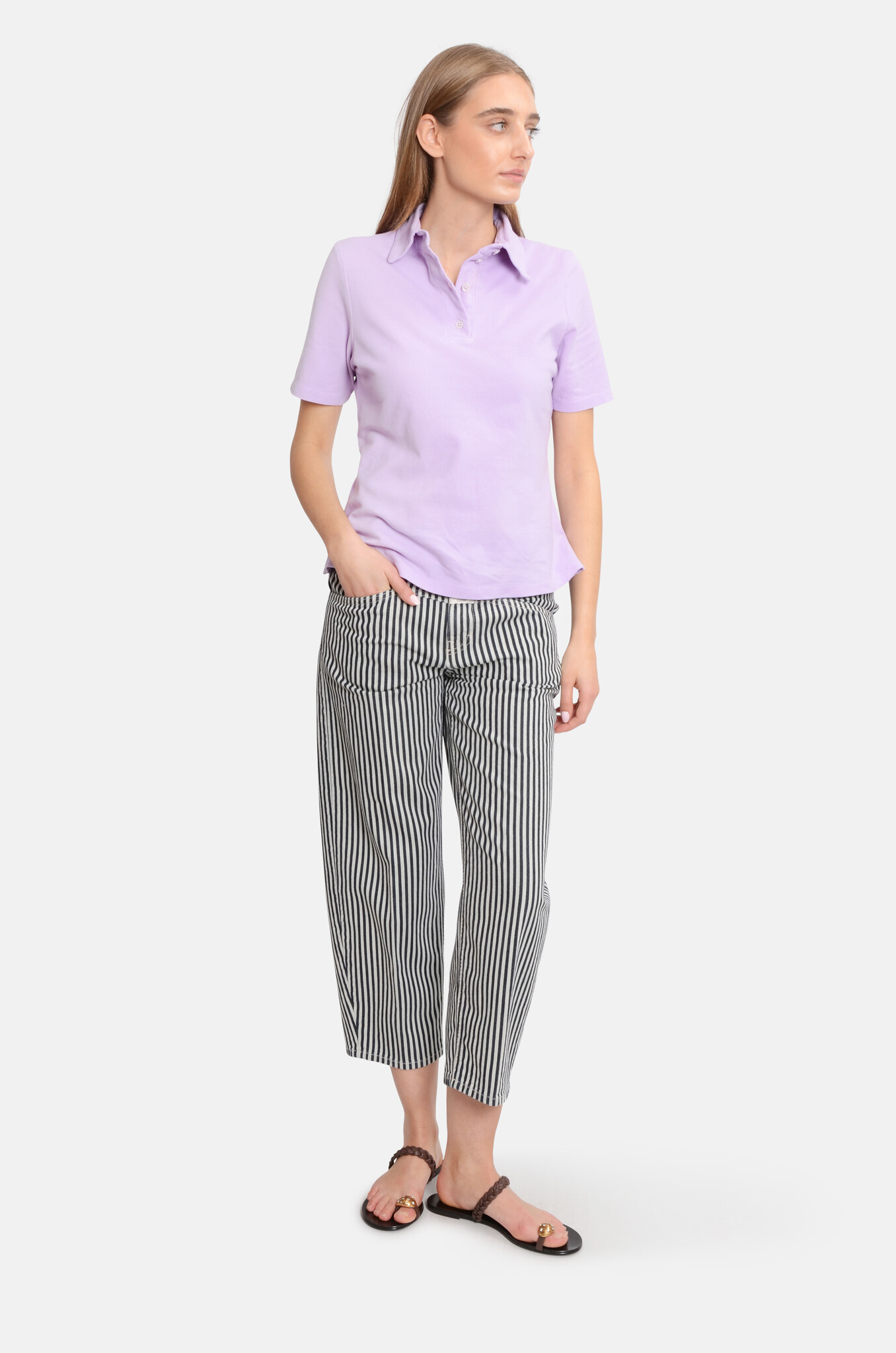 Ecole Piqué Polo in Light Purple-6