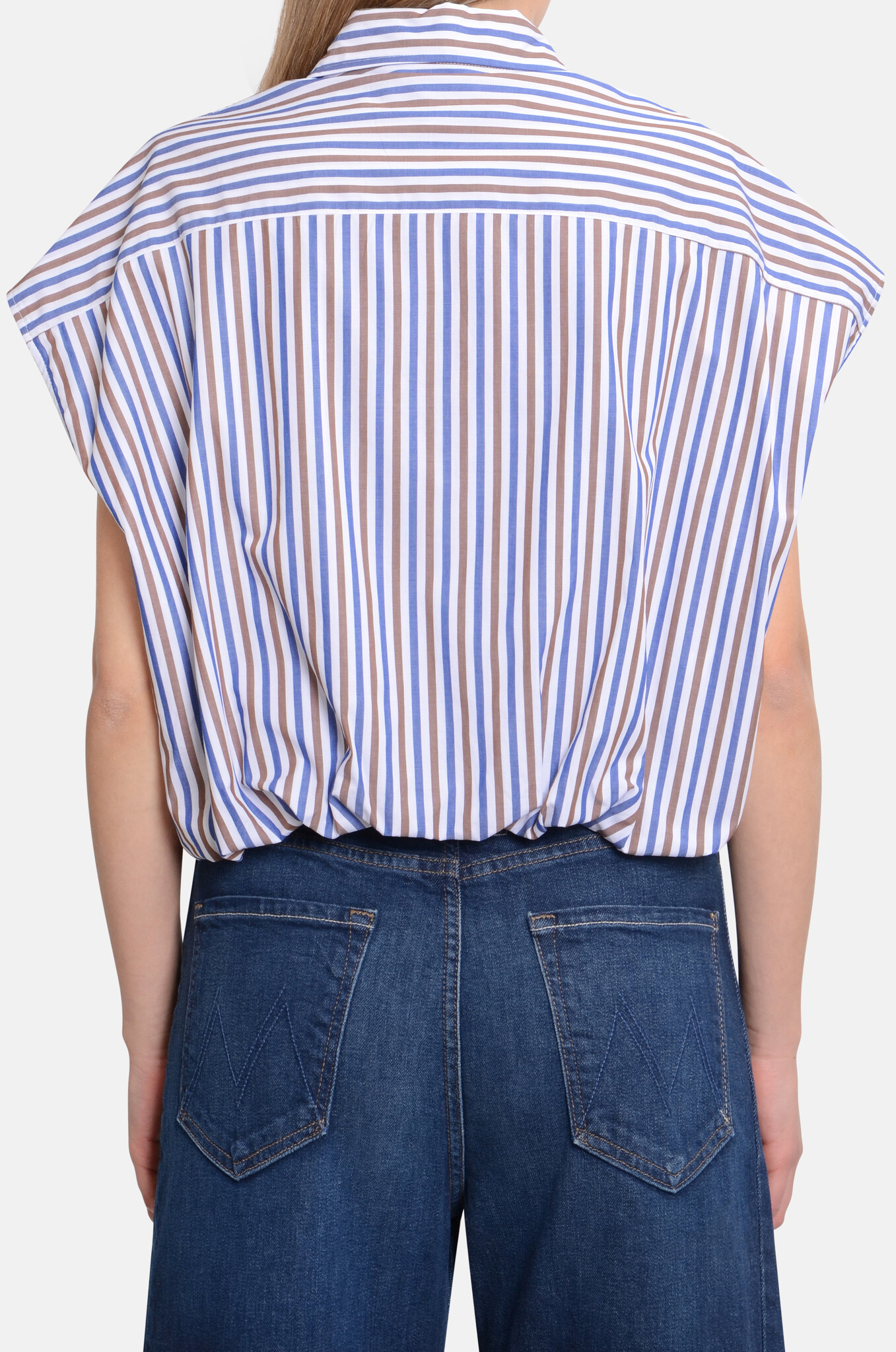 Cropped Balloon Effect Shirt-4