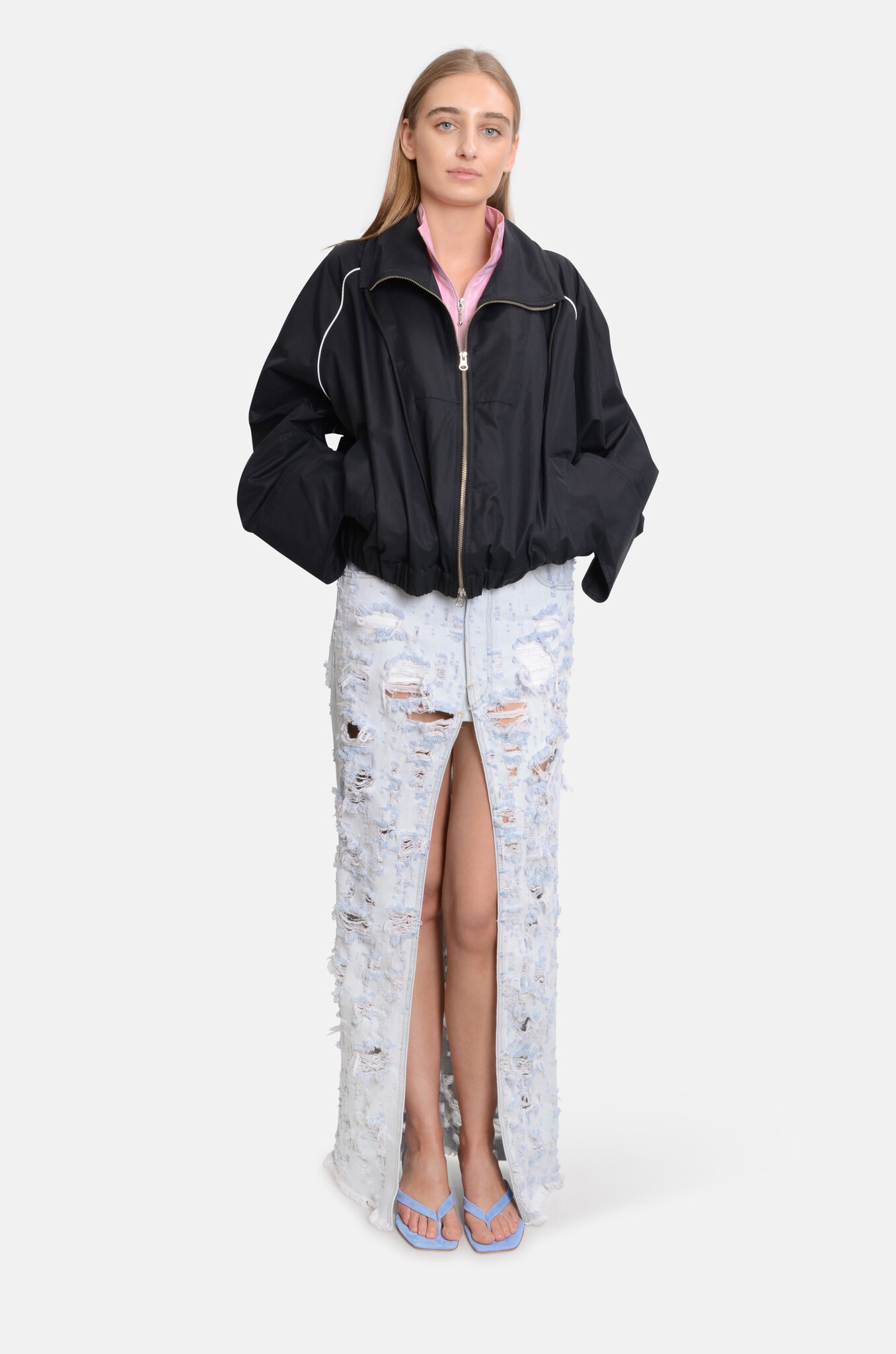 Virgil Jacket Dark Blue & Light Pink Stripes-2