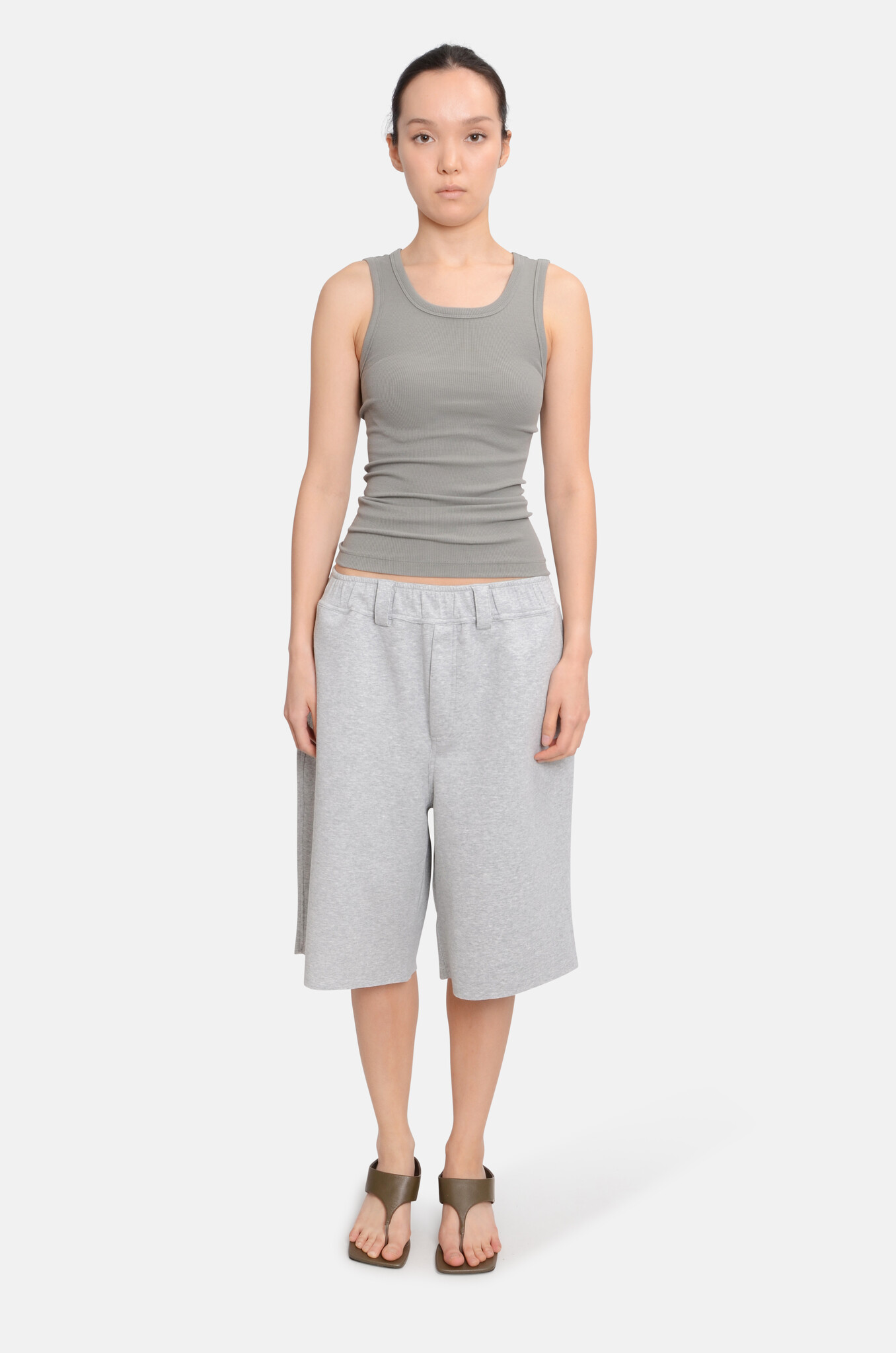 Ribbed Tank Top in Clay-5