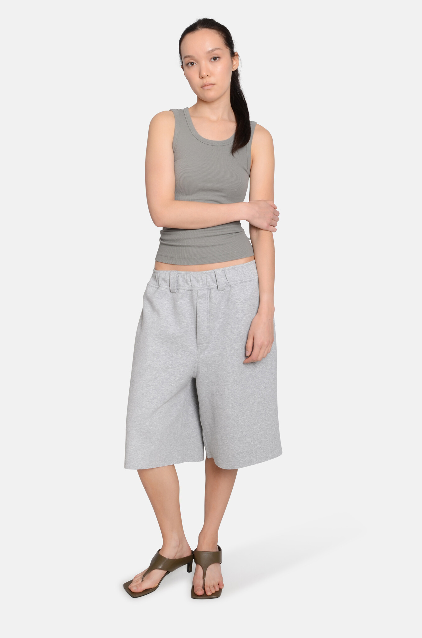 Ribbed Tank Top in Clay-2