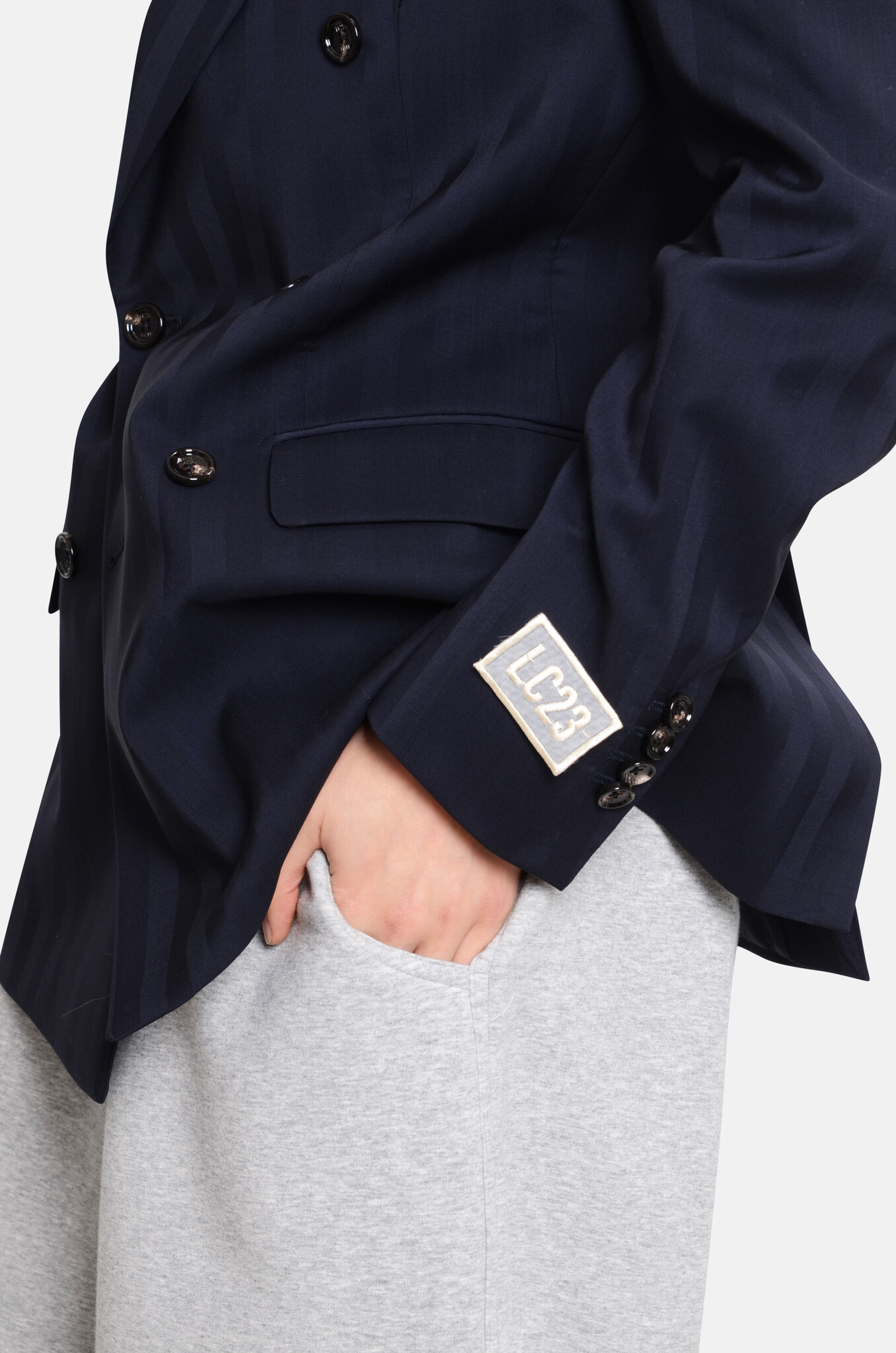 Gessato Navy Blazer-5