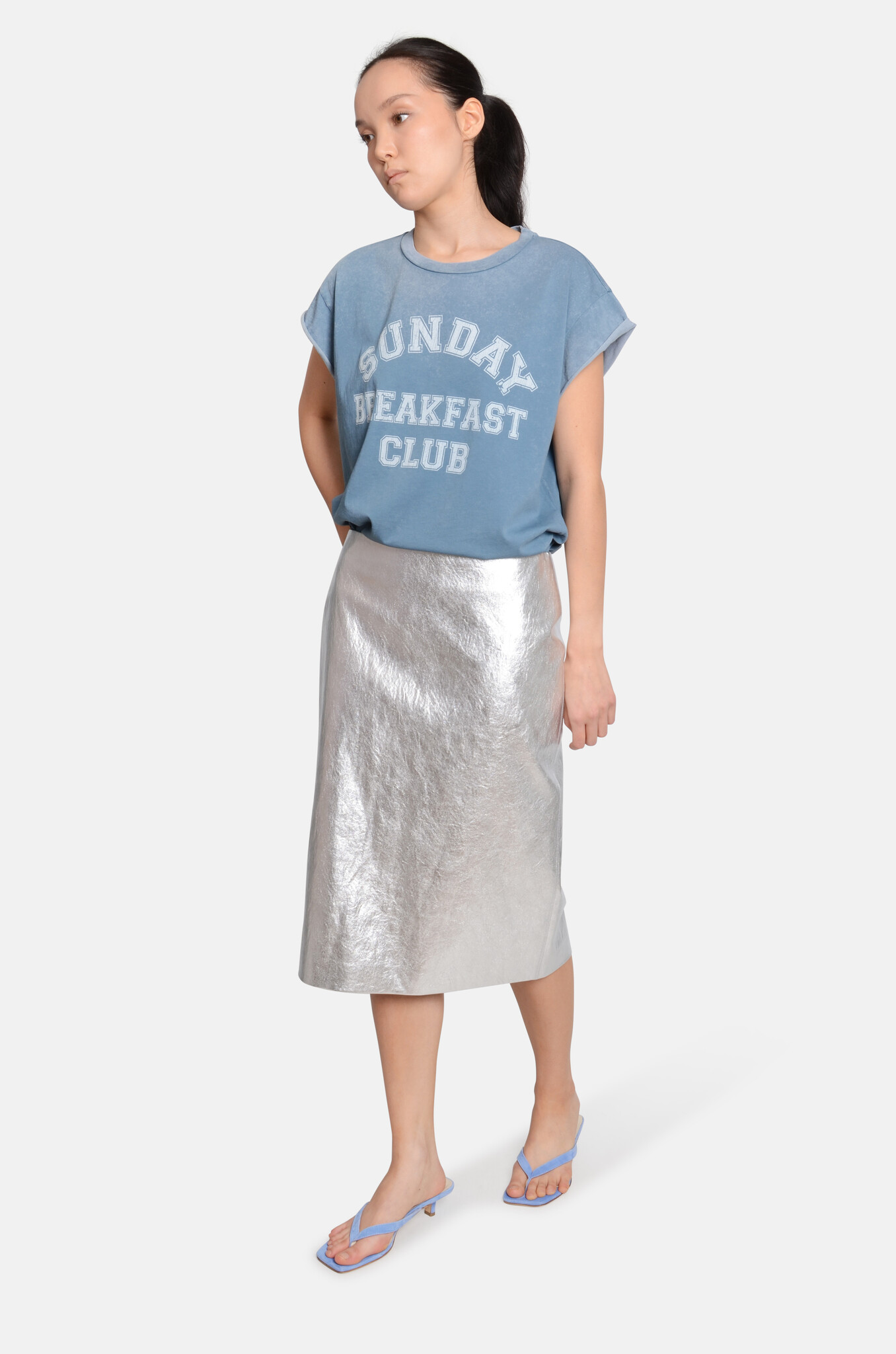 Sunday Breakfast Club Tee in Aegean Blue-2