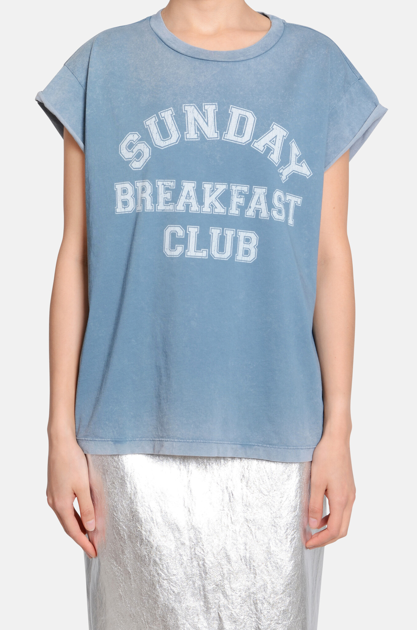 Sunday Breakfast Club Tee in Aegean Blue-1