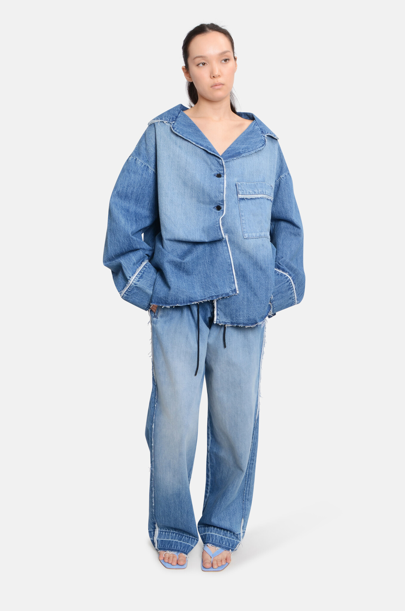 Pieter Trousers Washed Blue Denim-2