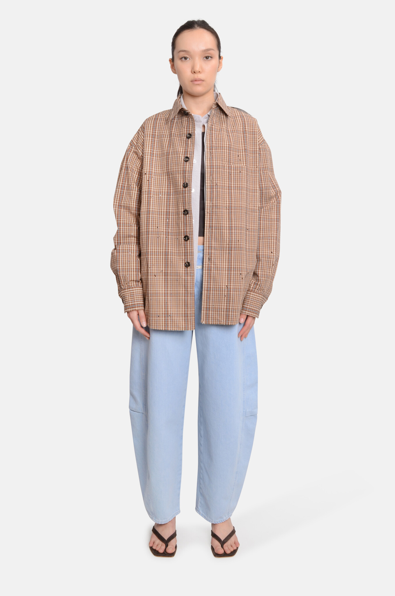 Check Brown Overshirt-6