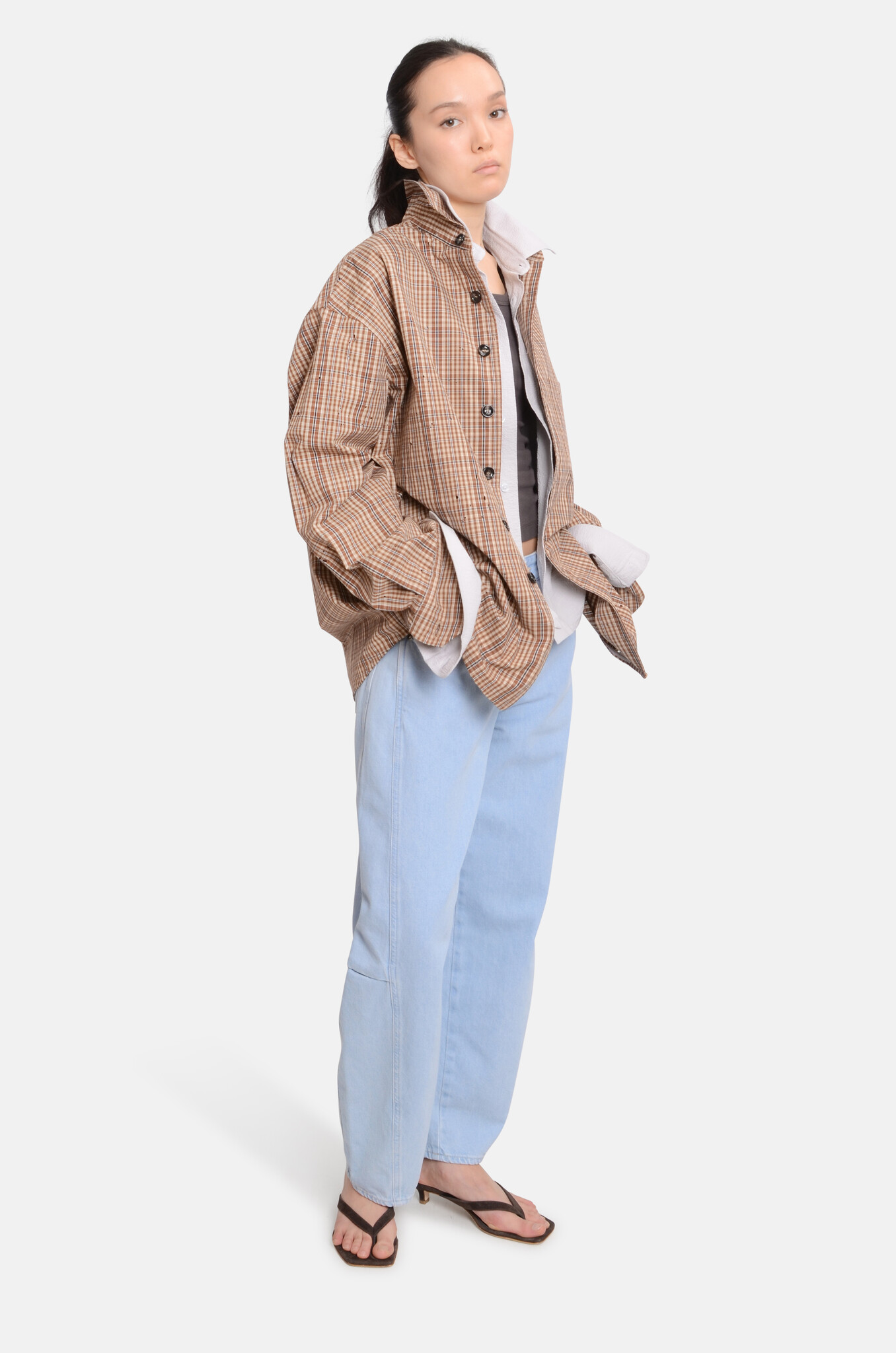 Check Brown Overshirt-5