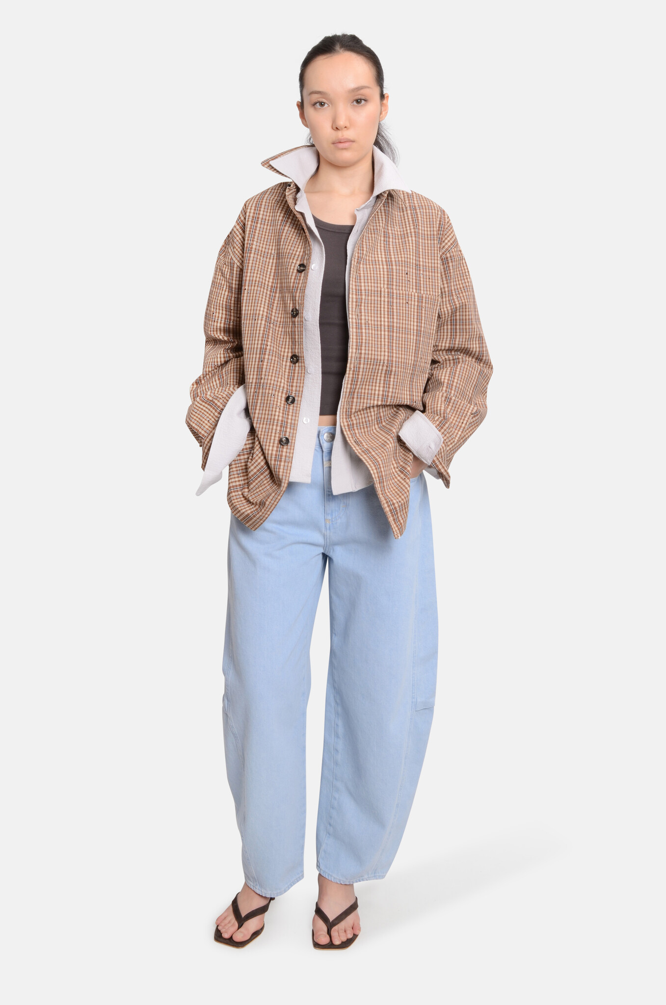 Check Brown Overshirt-2