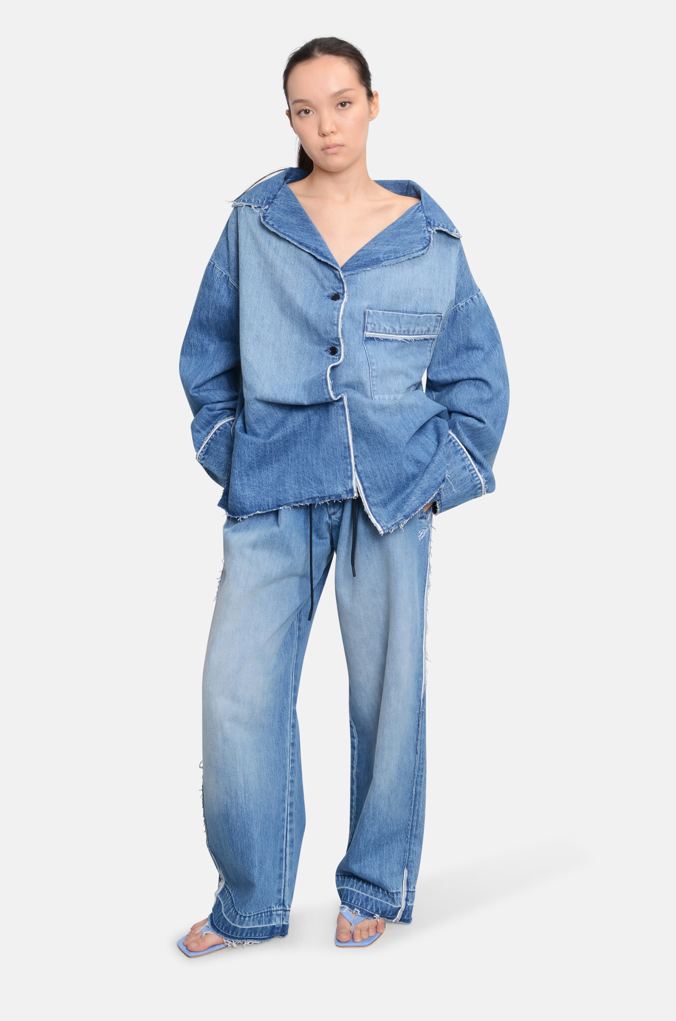 Christina Shirt Blue Washed Denim-2