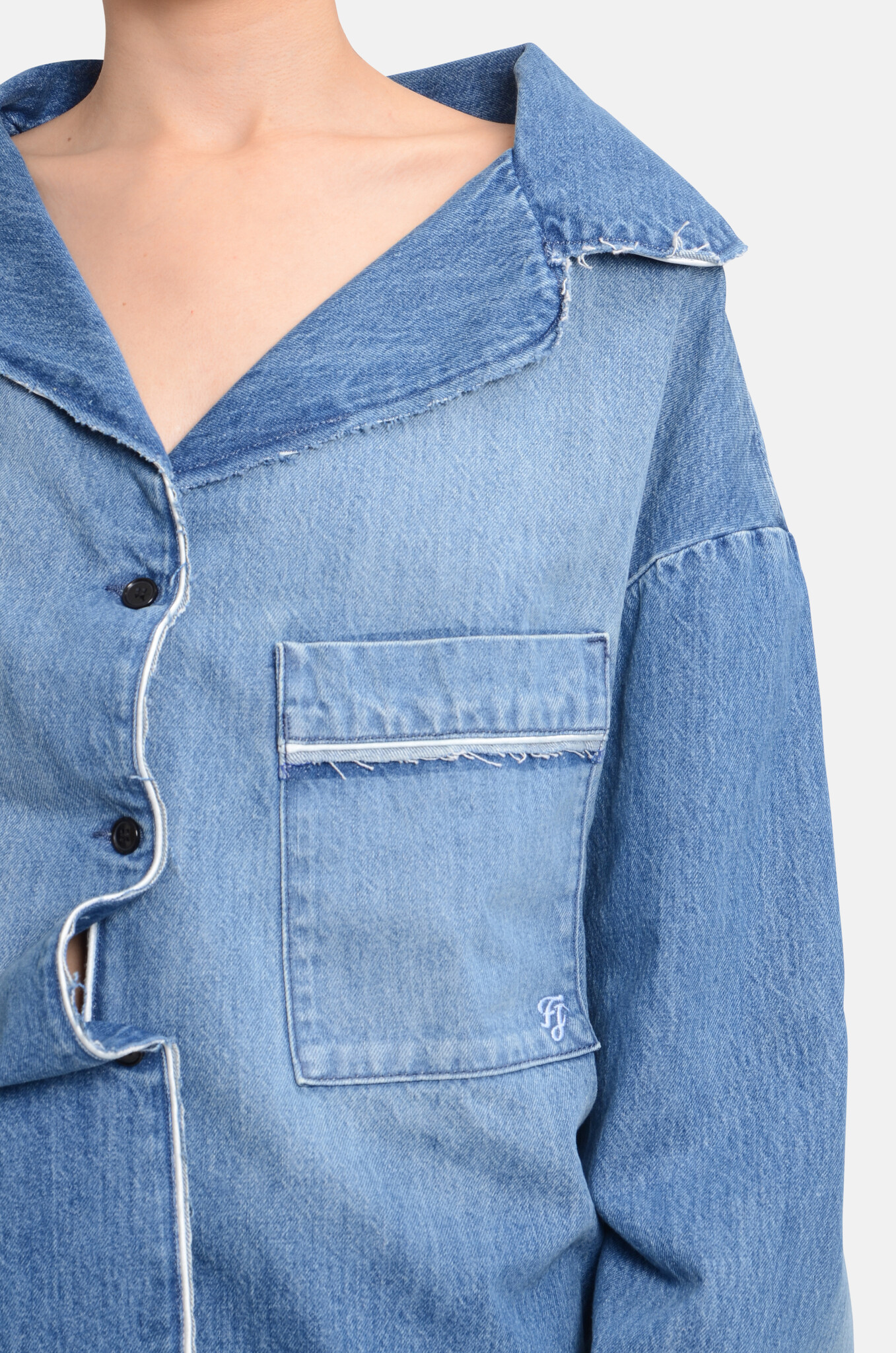 Christina Shirt Blue Washed Denim-5