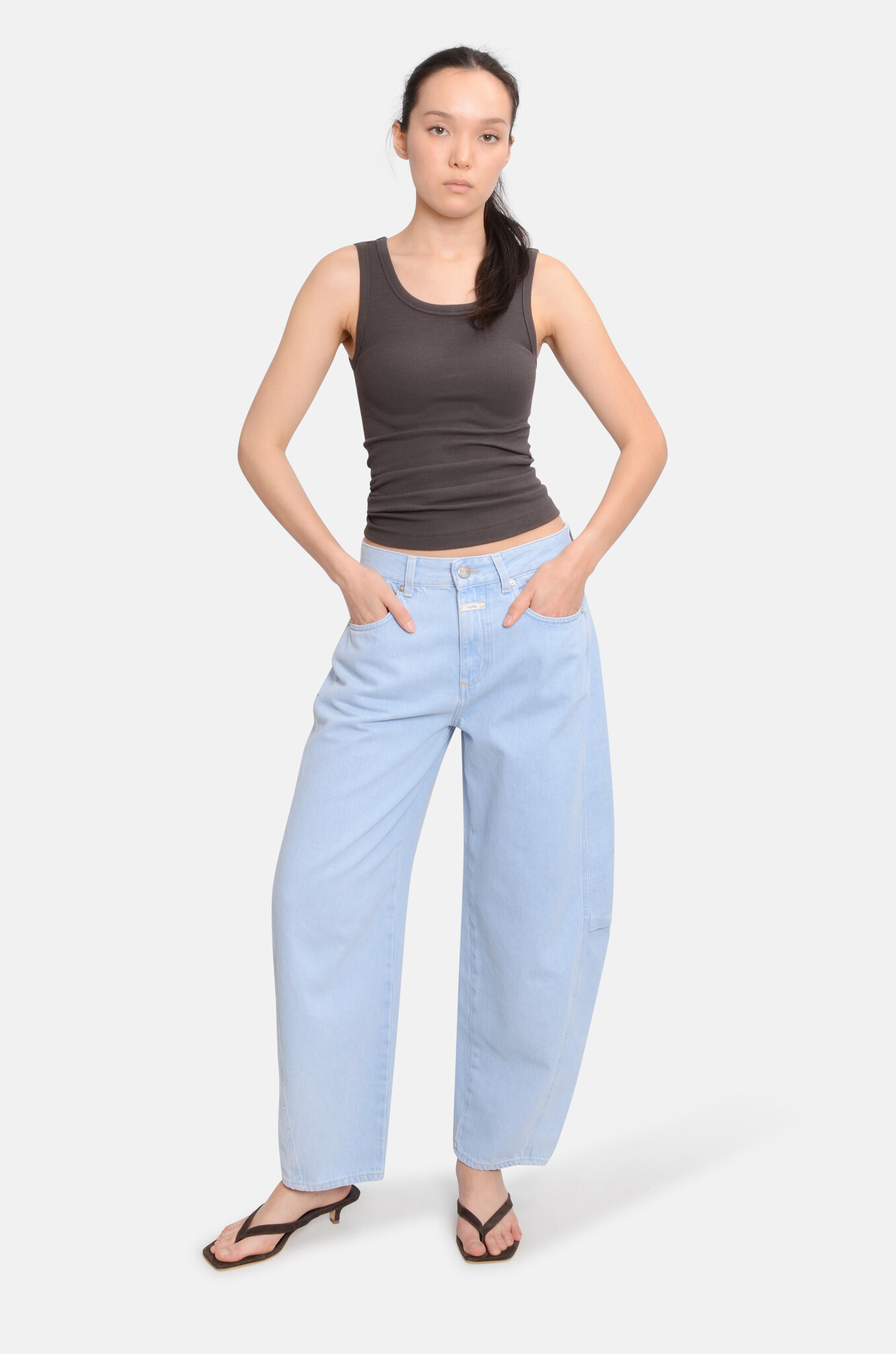 Ribbed Tank Top in Ganache-6