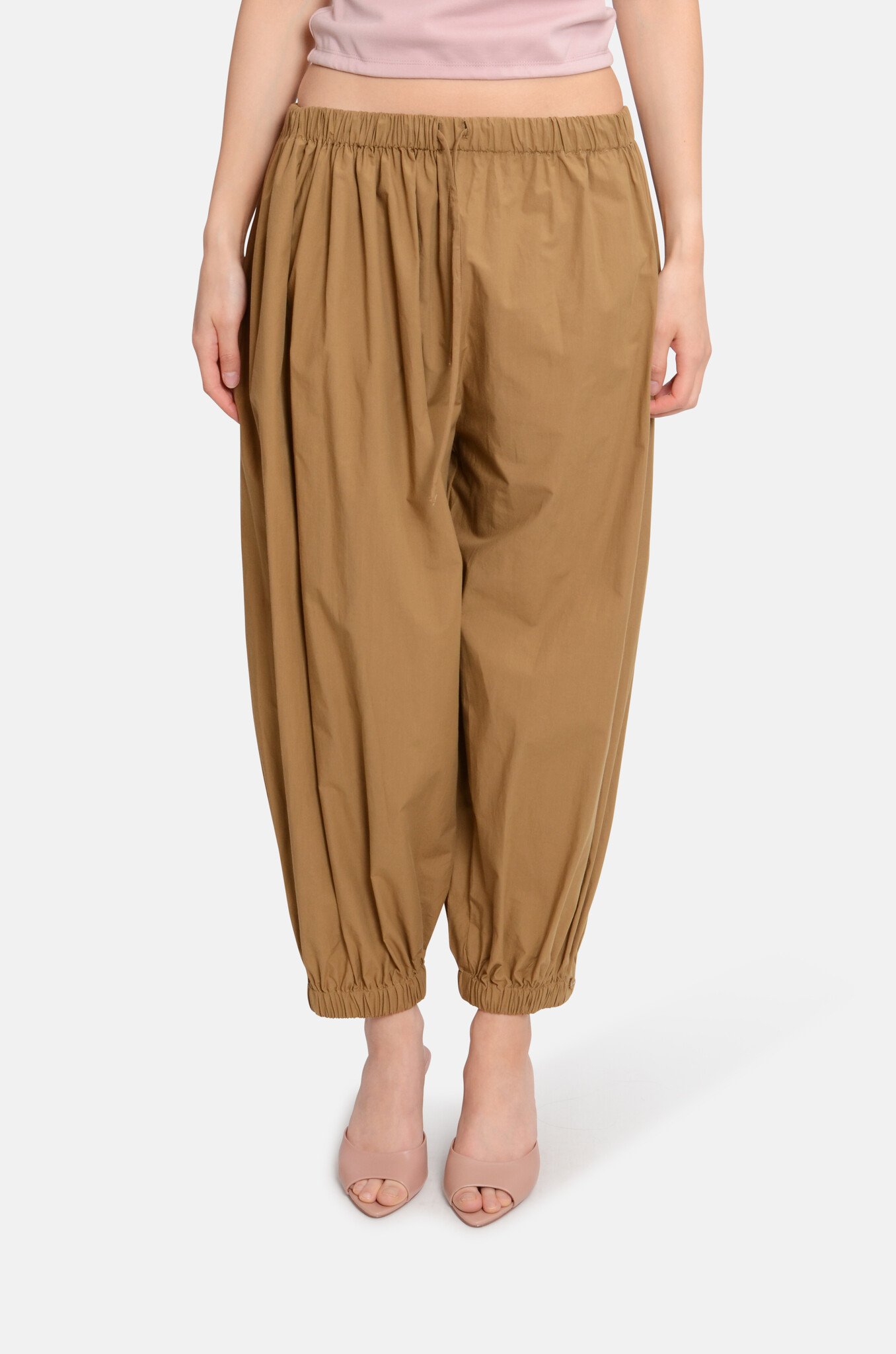 Poplin Balloon Trousers in Rhum-1
