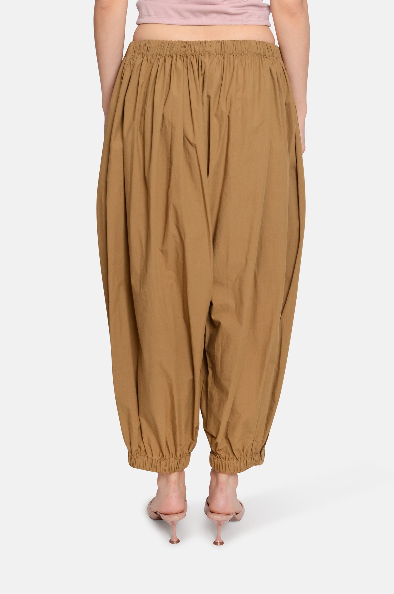 Poplin Balloon Trousers in Rhum-4