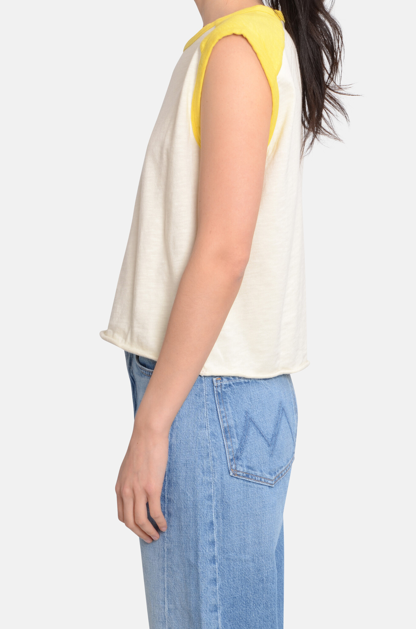 The Sleeveless Concert Tee in Antique White-3