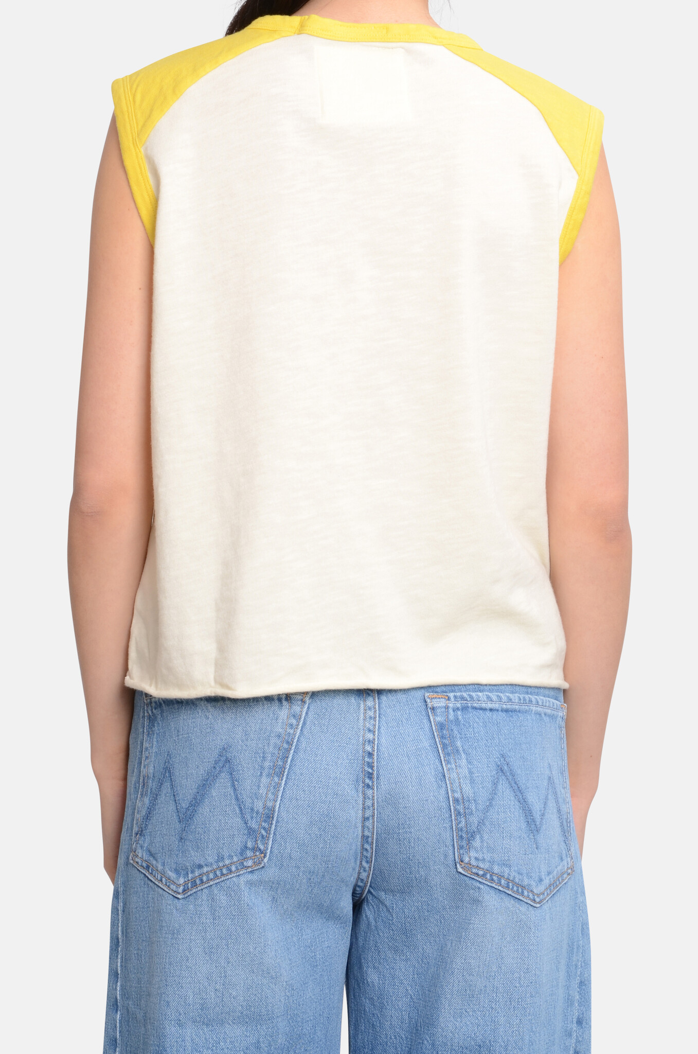 The Sleeveless Concert Tee in Antique White-4