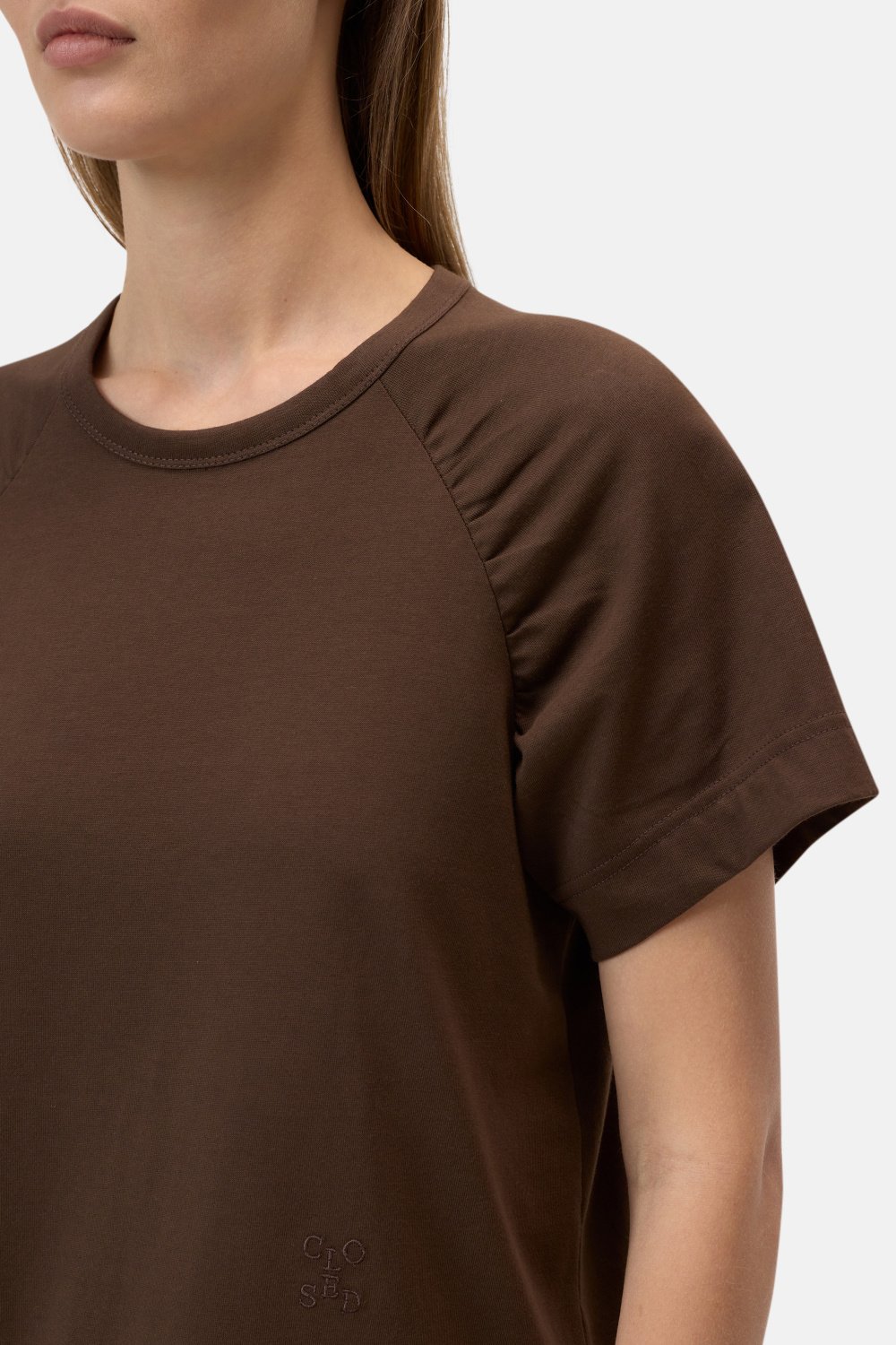 Gathered T-Shirt in Maple Brown-4