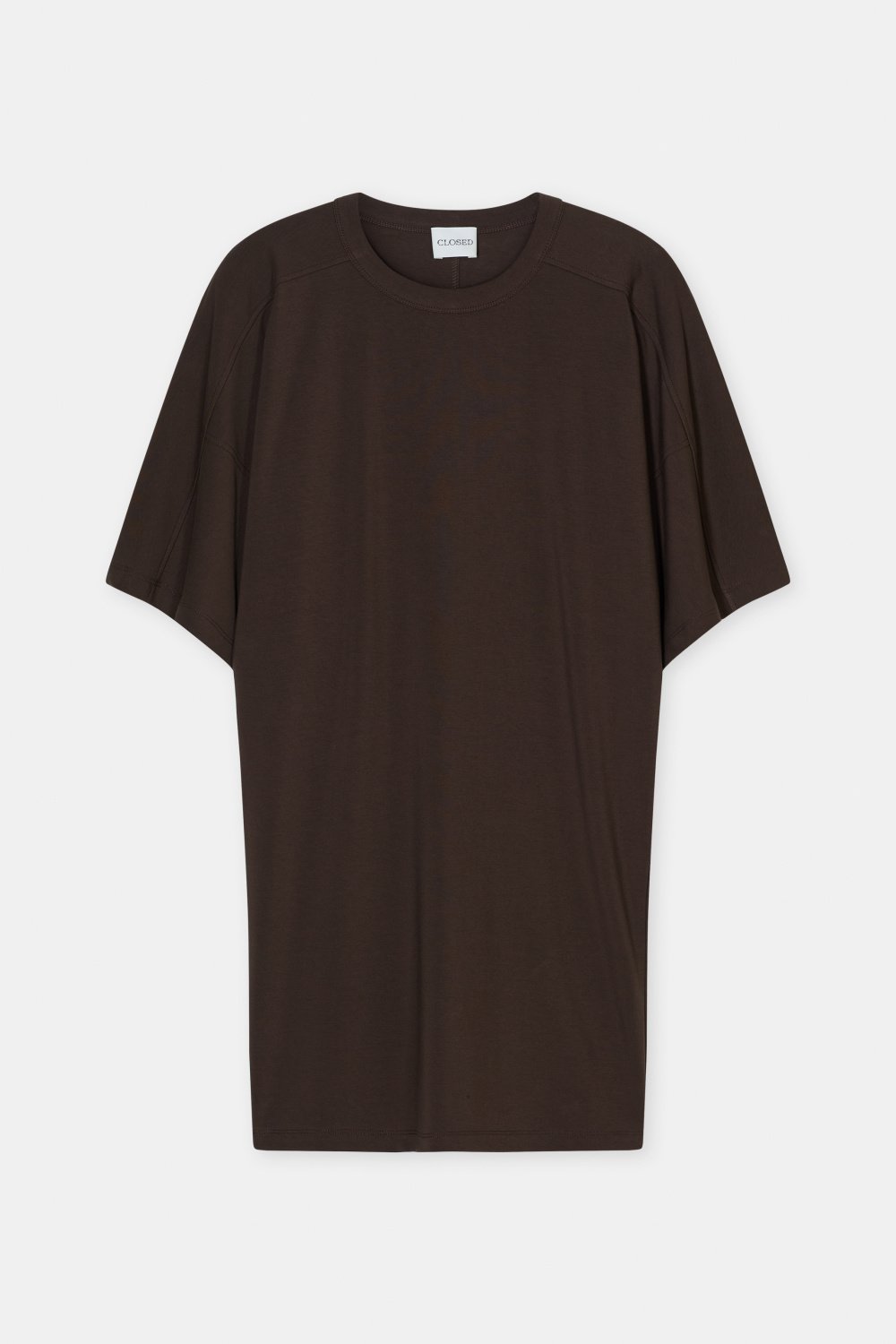 Deep Yoke T-Shirt Dress Maple Brown-2