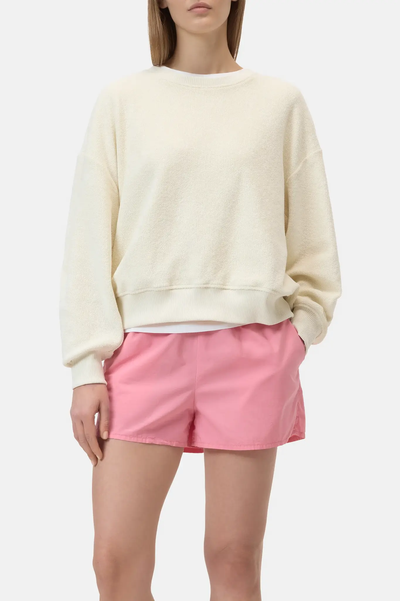 Relaxed Terry Sweatshirt Witherit Beige-2