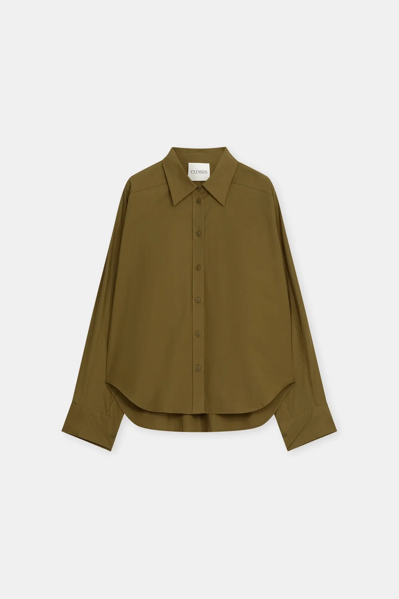 Gathered Shirt Deep Olive-1