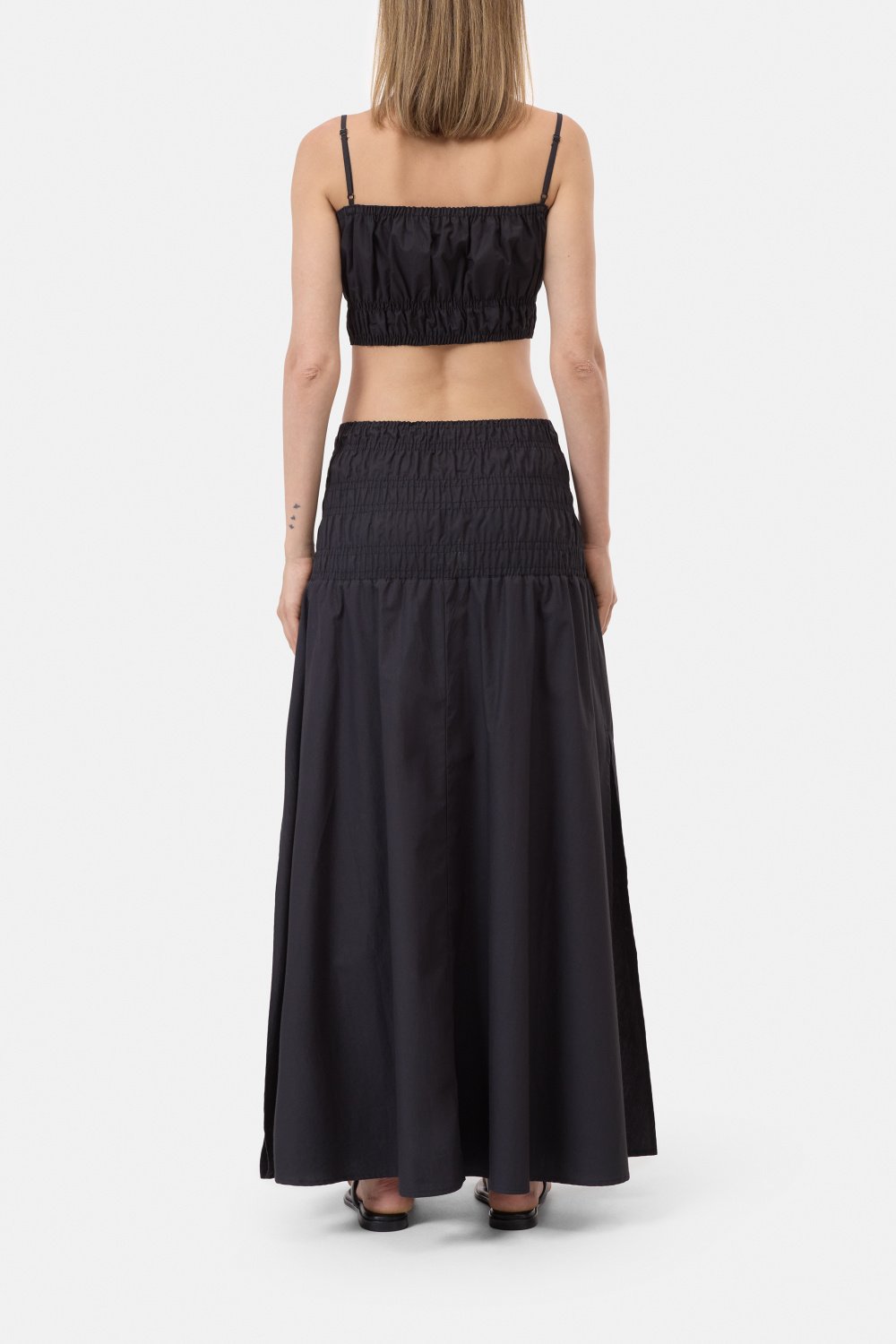 Gathered Skirt Black-3