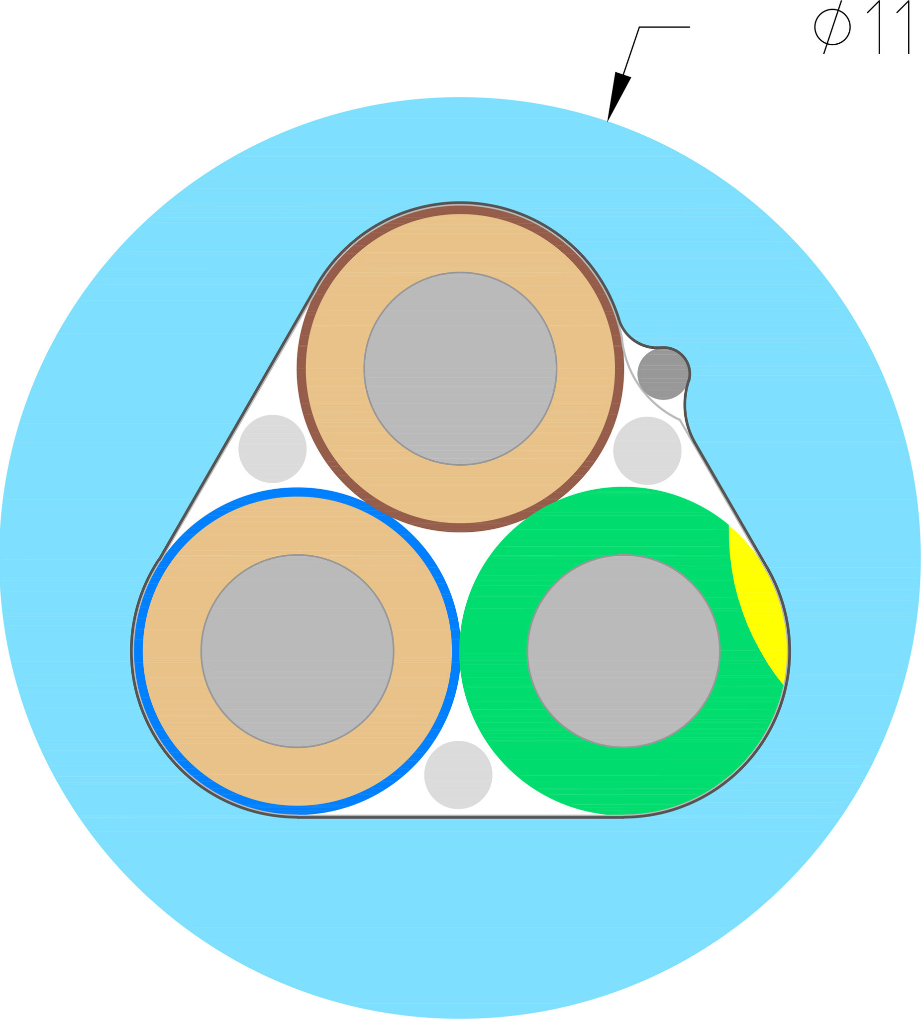 Supra LORAD 3X2.5 EXCALIBUR B50 stroomkabel per meter